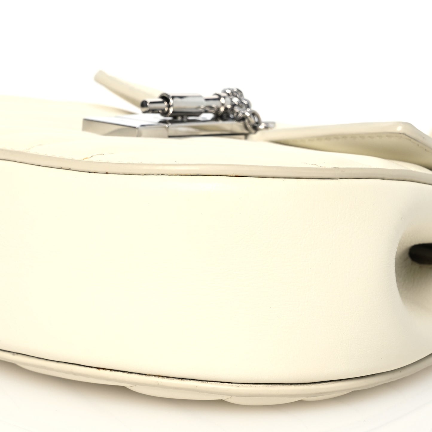 Calfskin Quilted Mini Drew Bijou Shoulder Bag Natural White