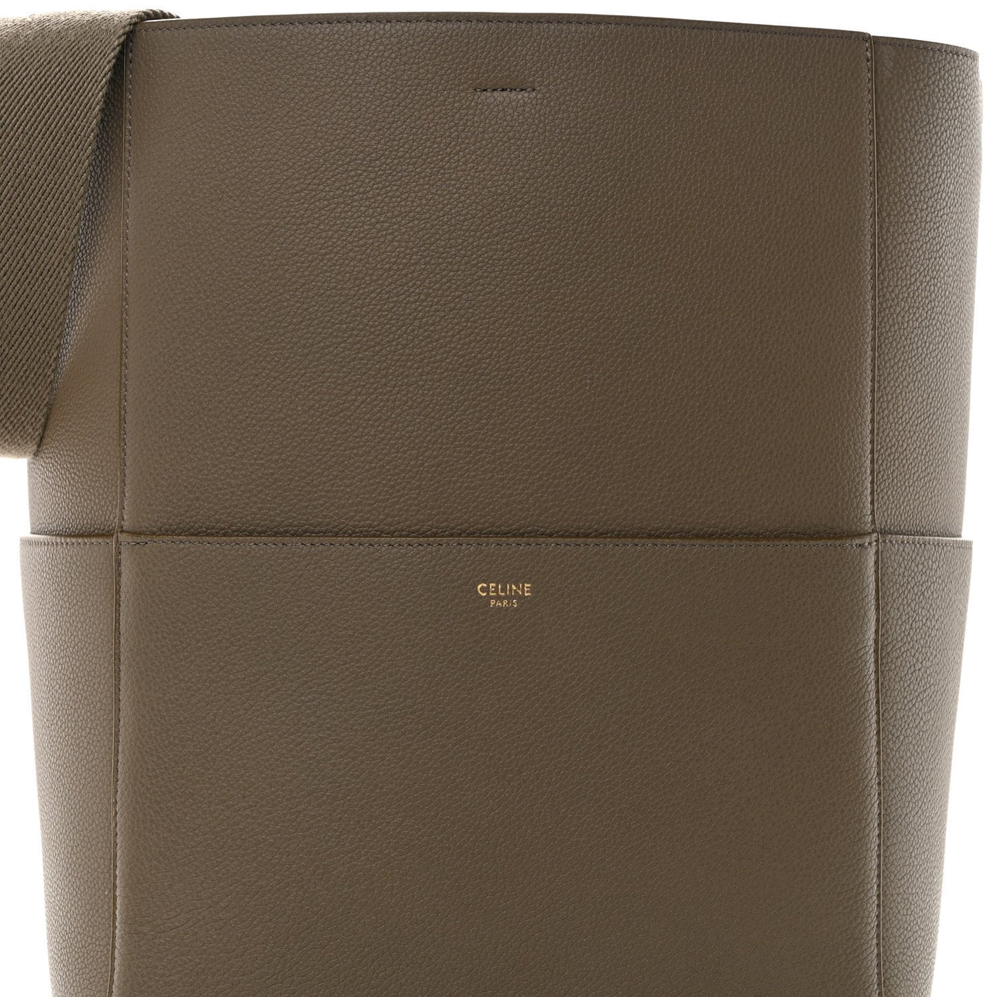 Soft Grained Calfskin Sangle Bucket Bag Taupe