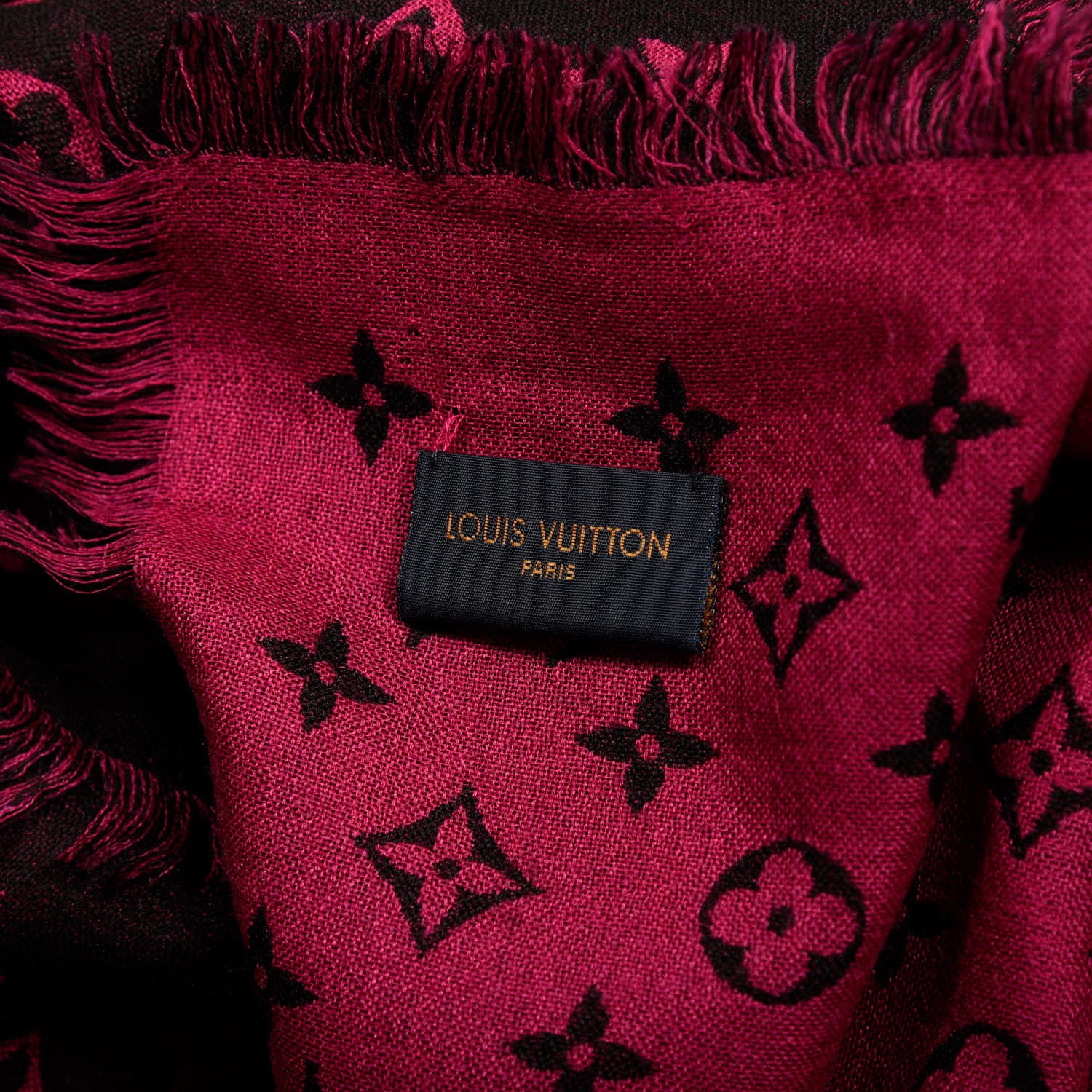 Louis Vuitton Silk Wool Monogram Shawl 3 of 4