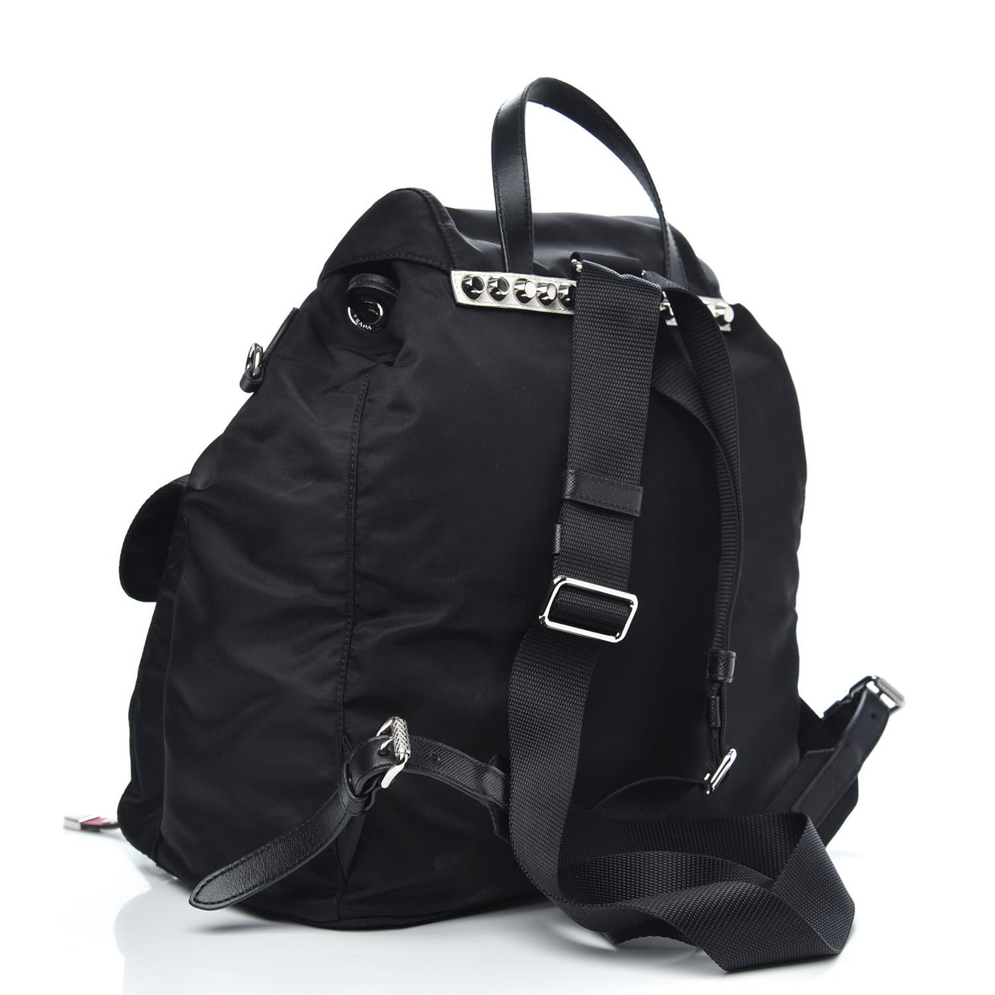 Nylon New Vela Studded Backpack Black Fuoco