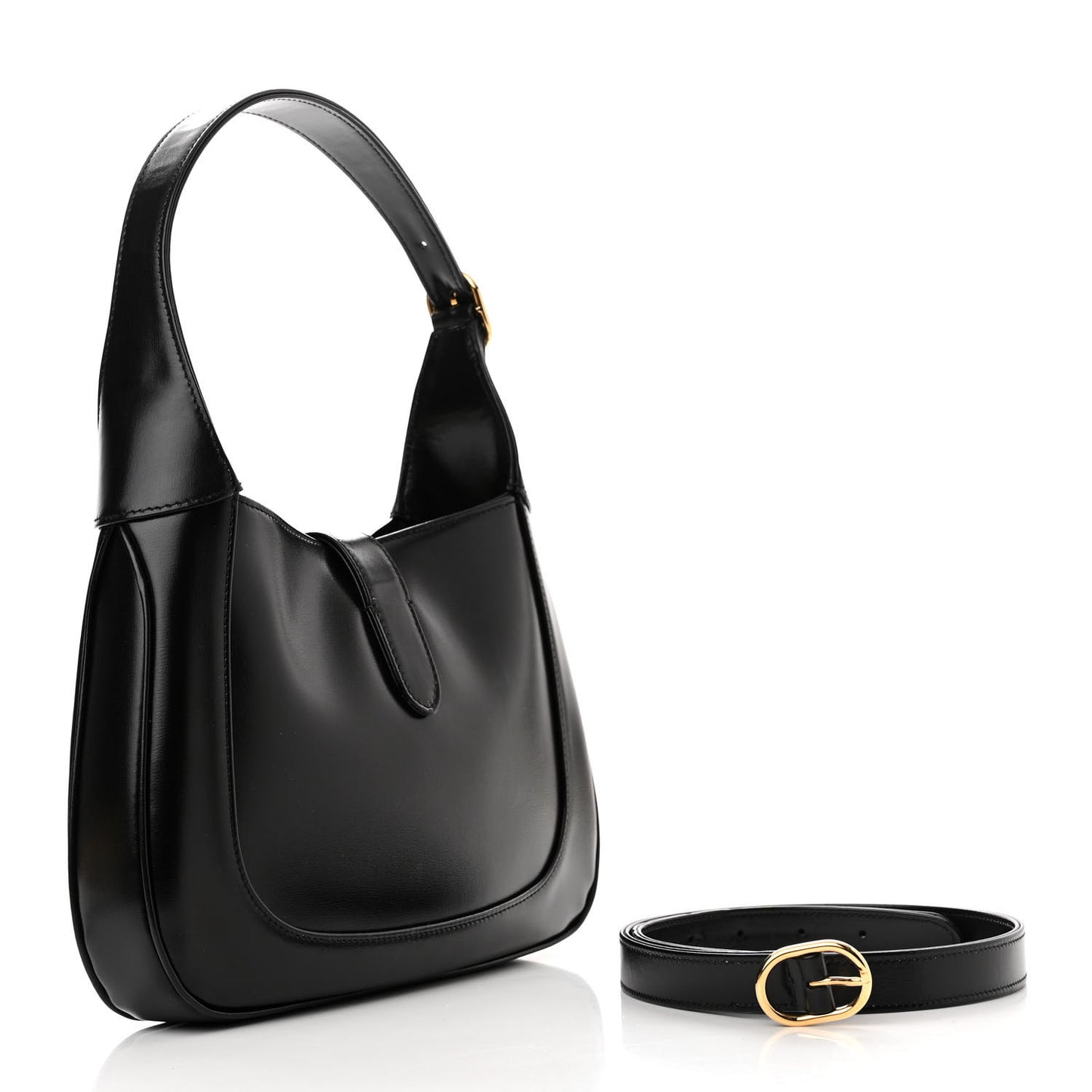 Boarded Dyana Lux Calfskin Small Jackie 1961 Hobo Black