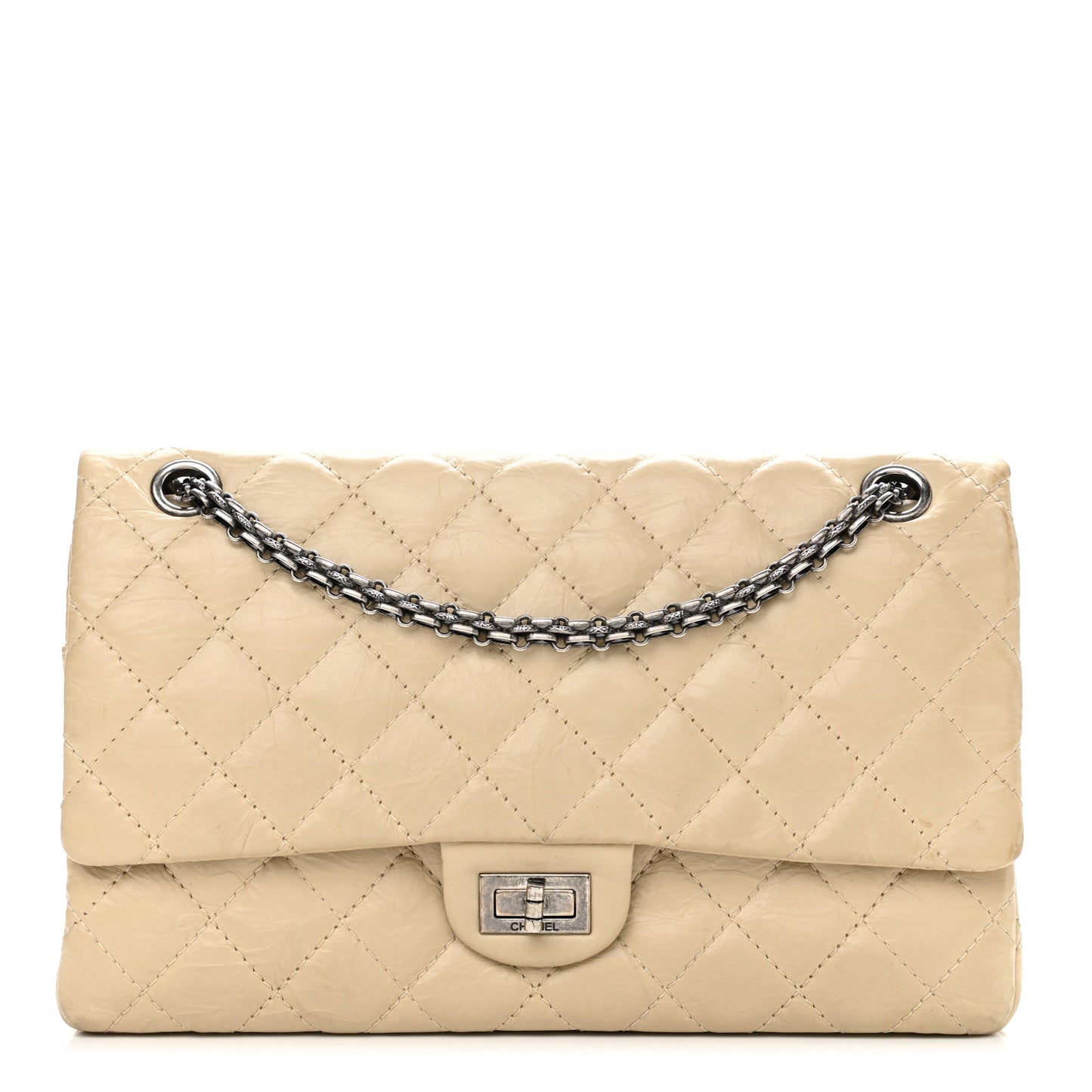 Aged Calfskin Quilted 2.55 Reissue 226 Flap Light Beige