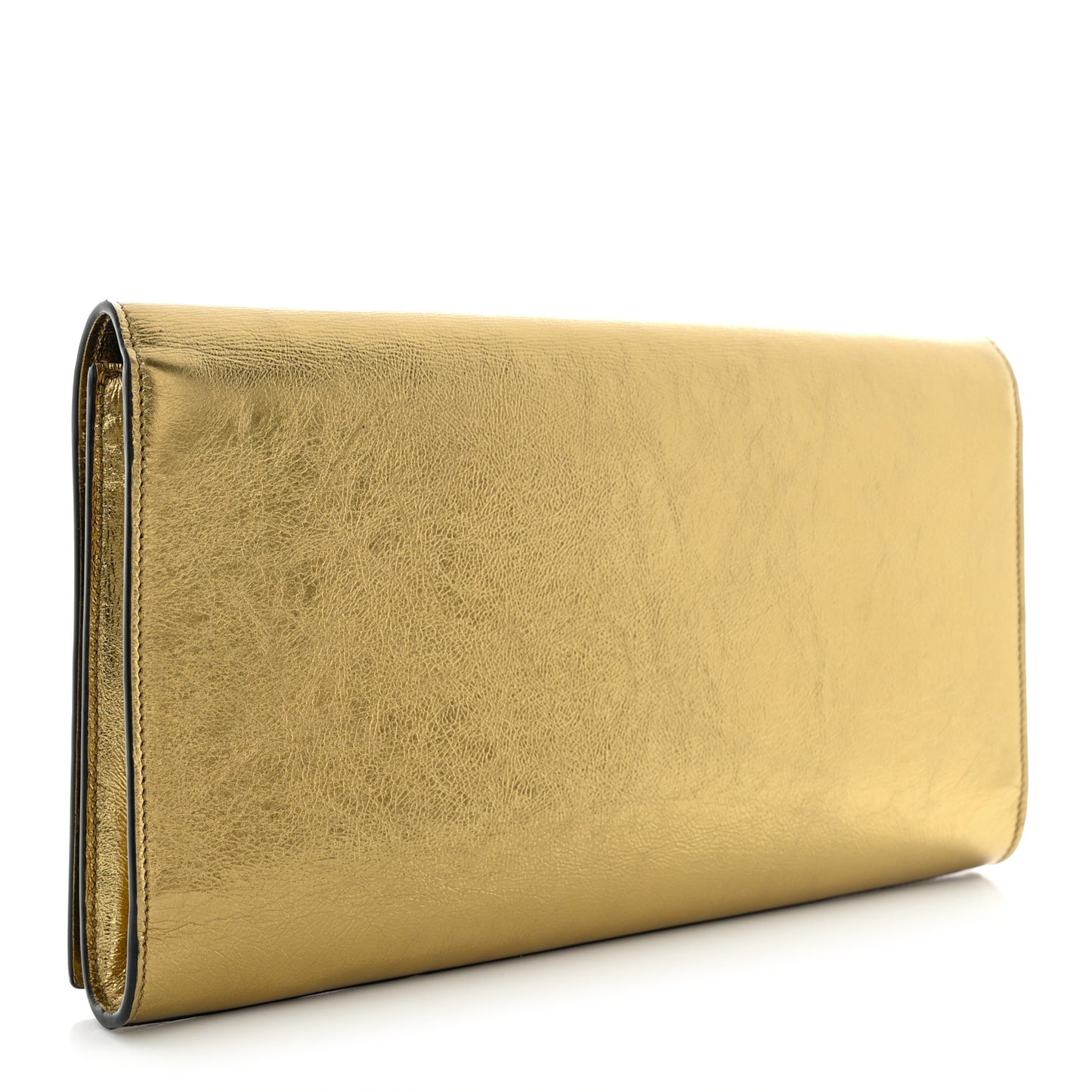 Metallic Calfskin Monogram Large Belle De Jour Clutch Gold