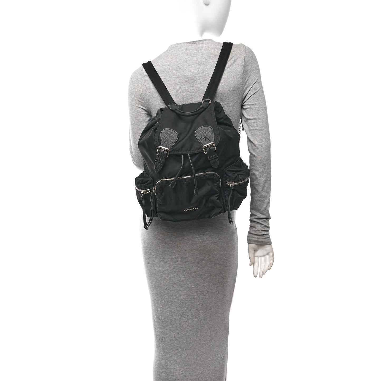 Nylon Medium Rucksack Backpack Black