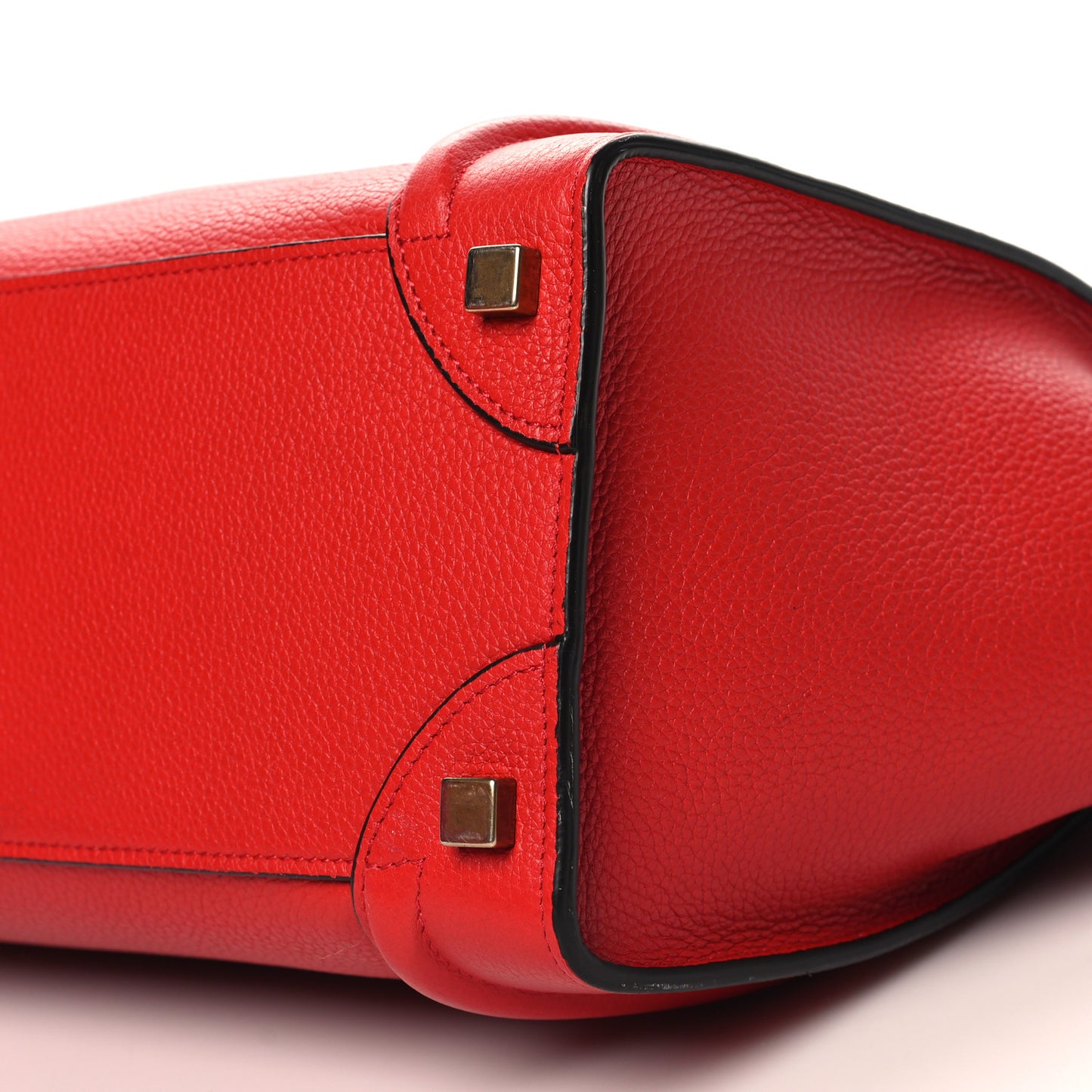 Drummed Calfskin Micro Luggage Red