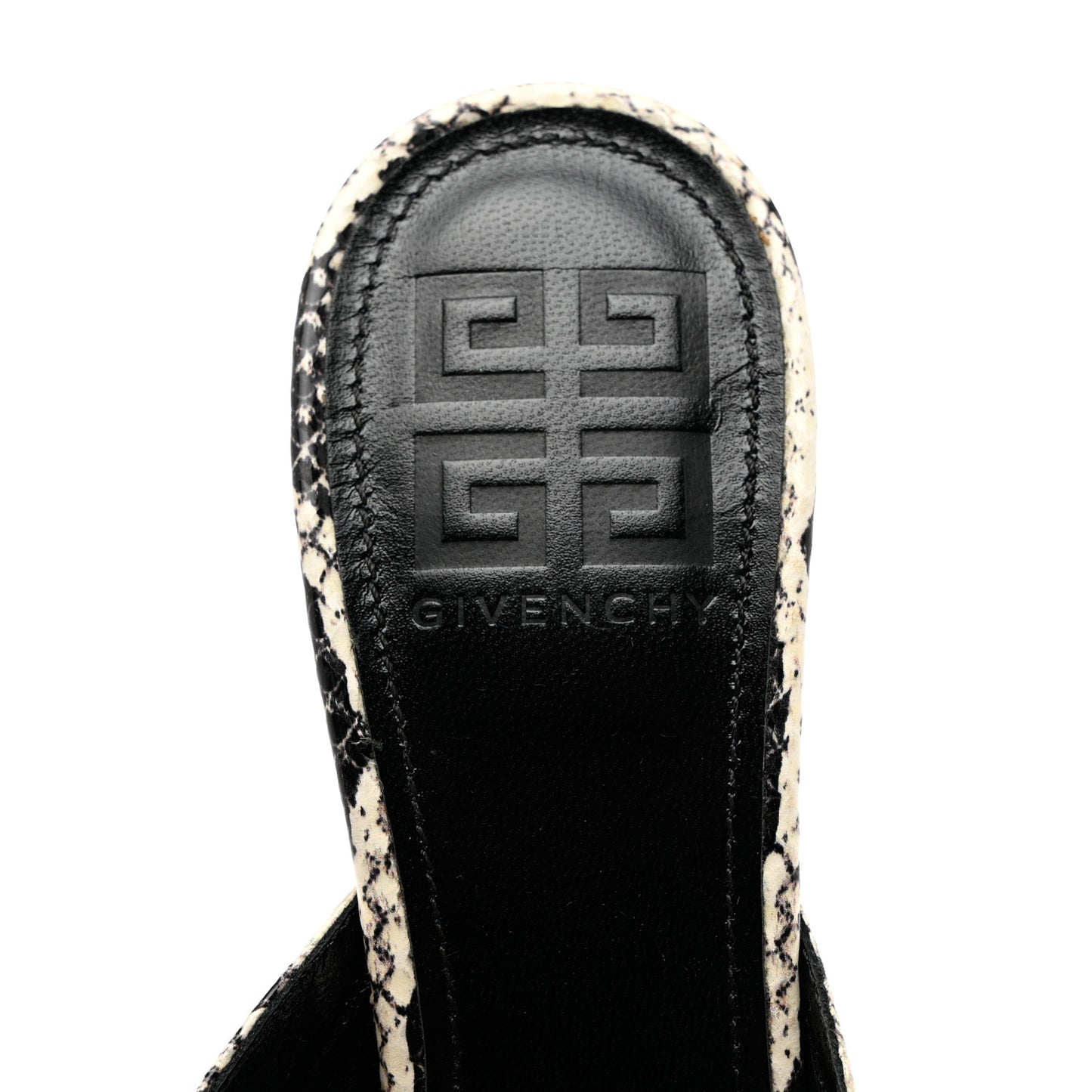 Snakeskin Embossed Look Book Thong Mules 38.5 Stone Grey