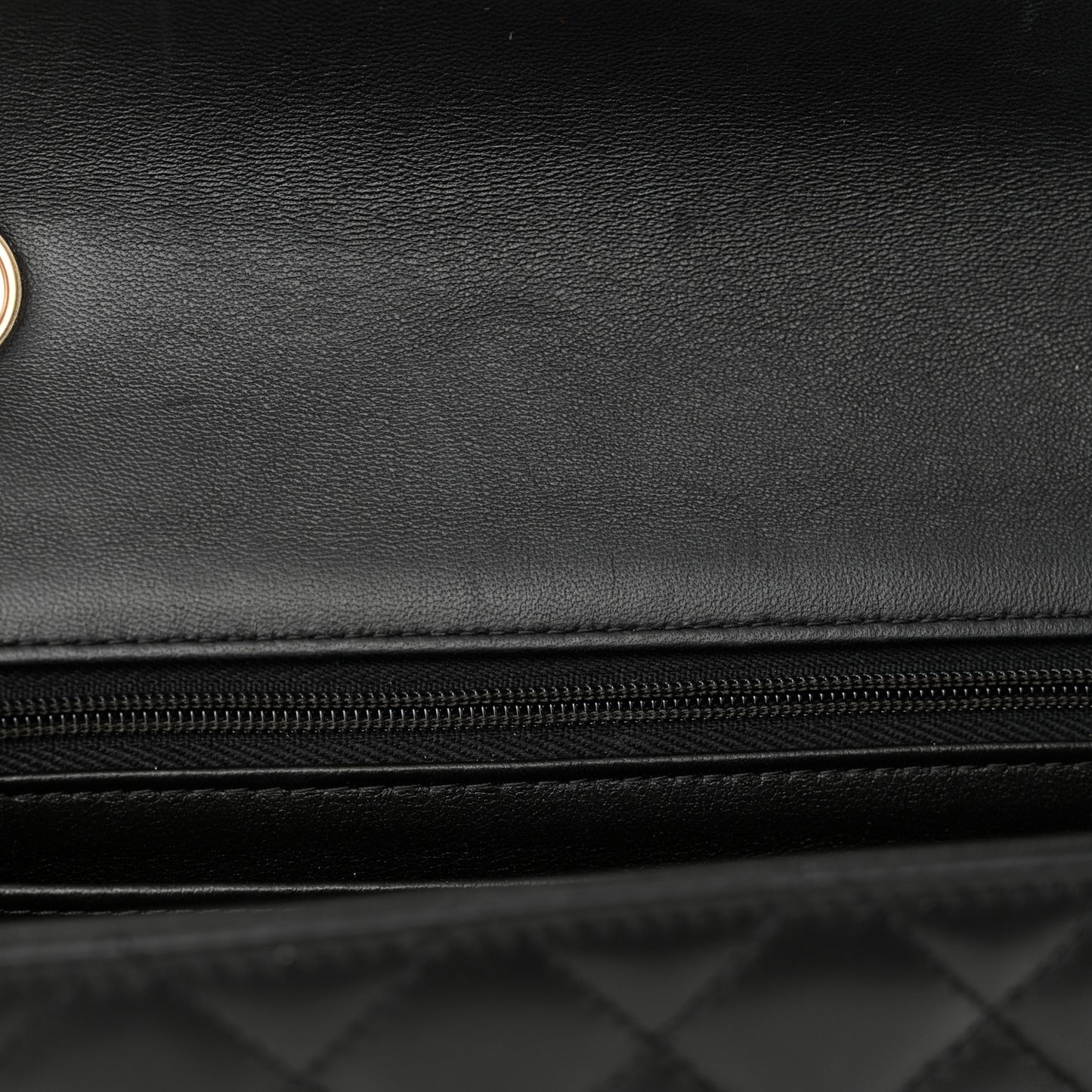 Lambskin Quilted Mini Rectangular Flap Black