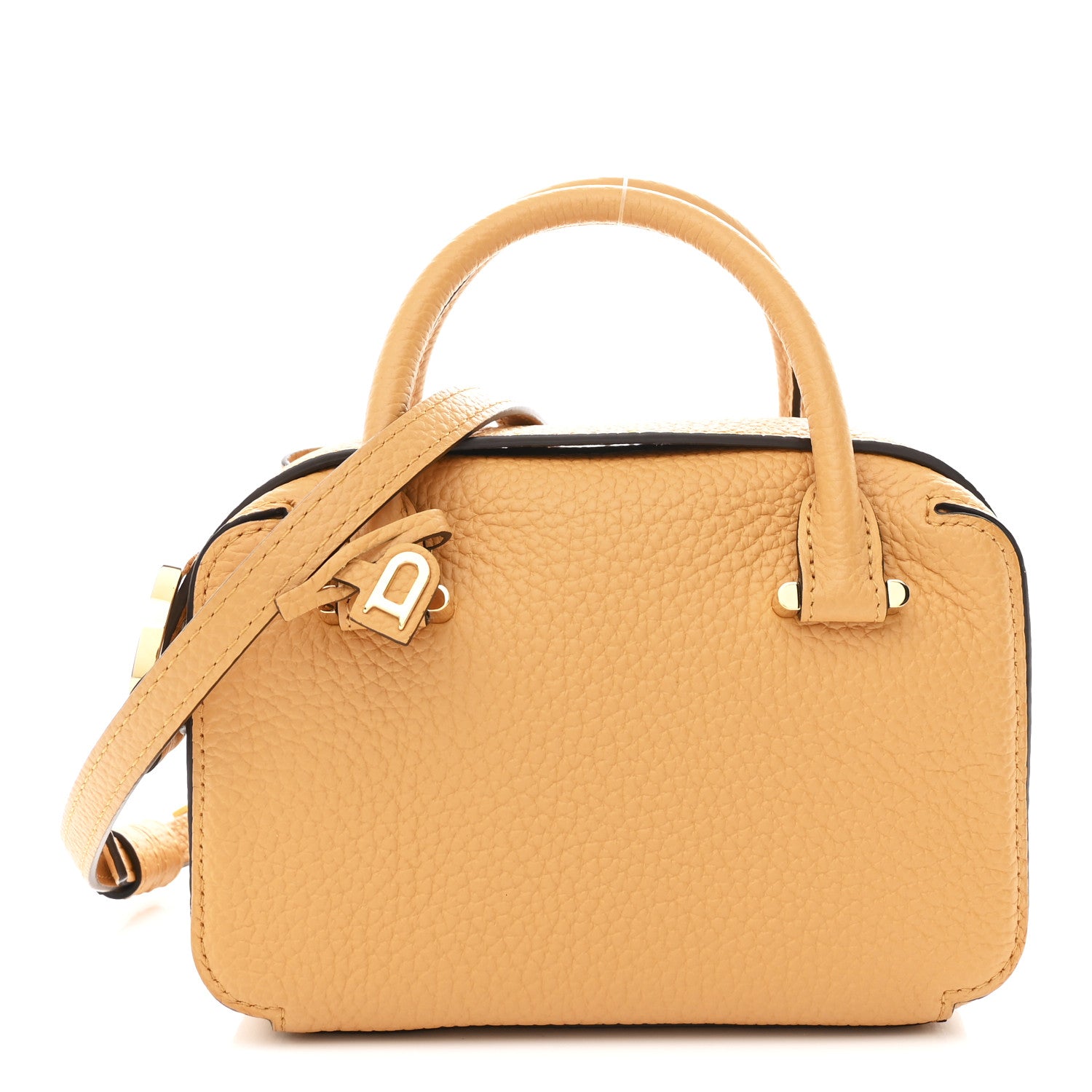 Delvaux Taurillon Soft Nano Cool Box Satchel Honey 1792466