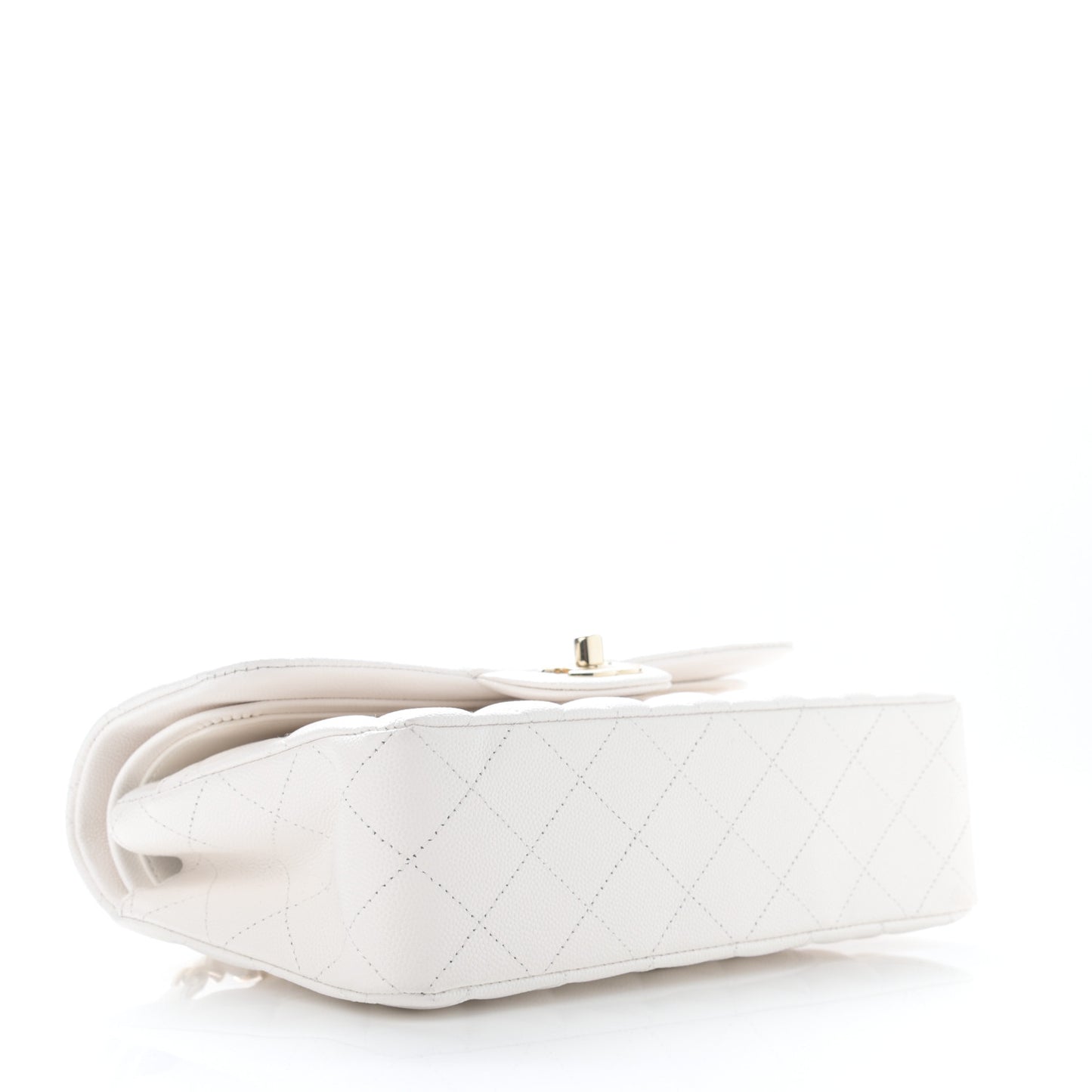 Caviar Quilted Small Double Flap White