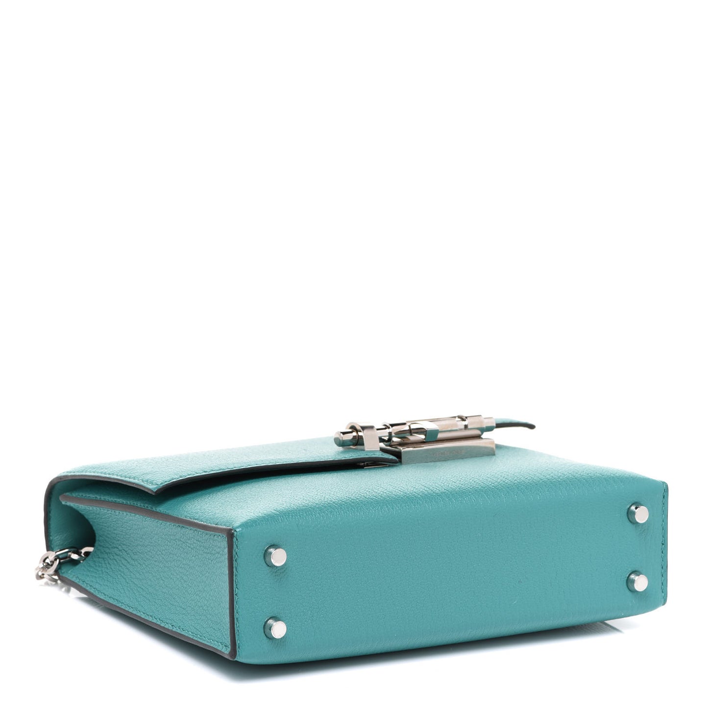 Chevre Mysore Mini Verrou Chaine Bag Bleu Paon