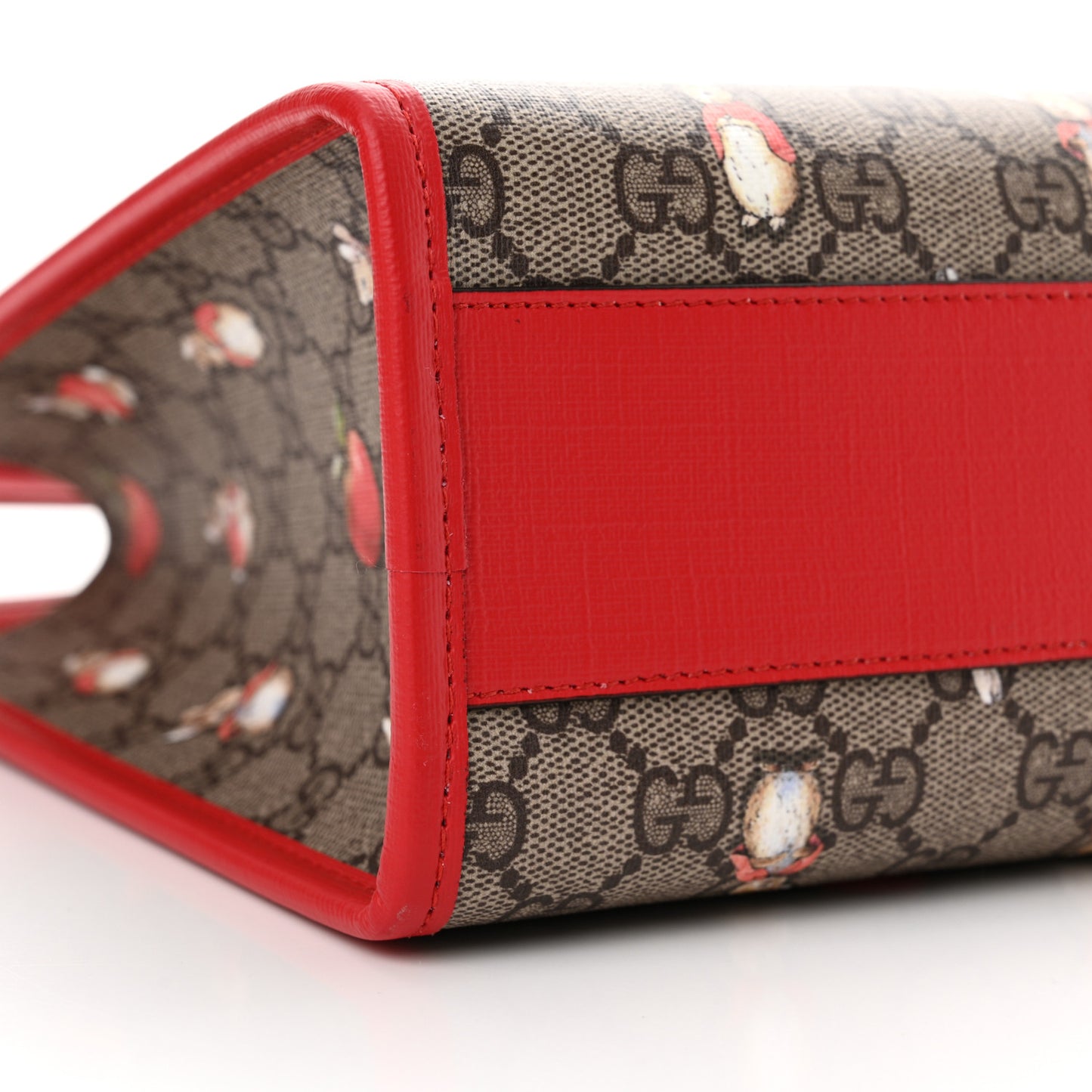 X Peter Rabbit GG Supreme Monogram Rabbit Apple Childrens Tote Beige Ebony Multicolor Bright Hibiscus