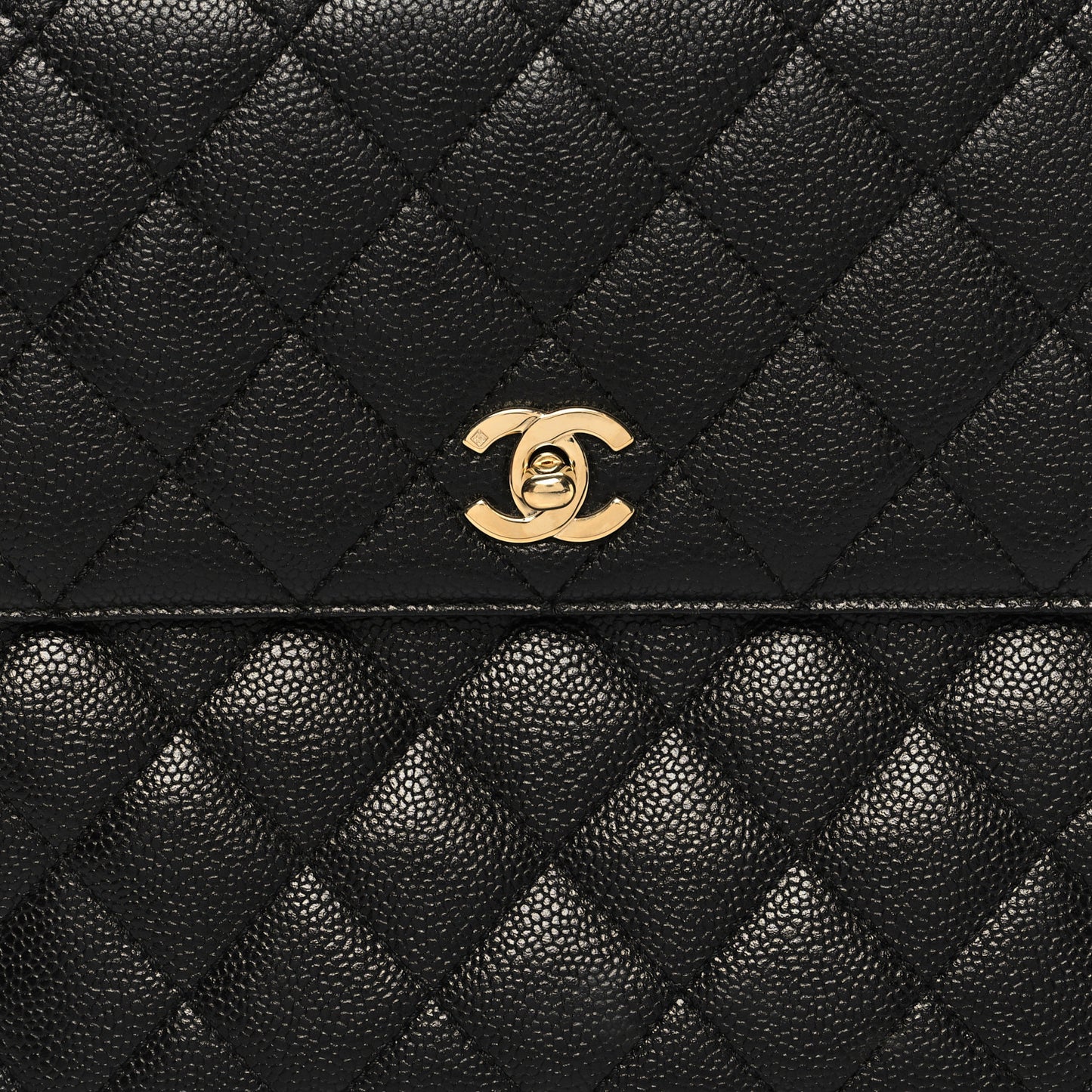 Caviar Quilted Jumbo Kelly Flap Black