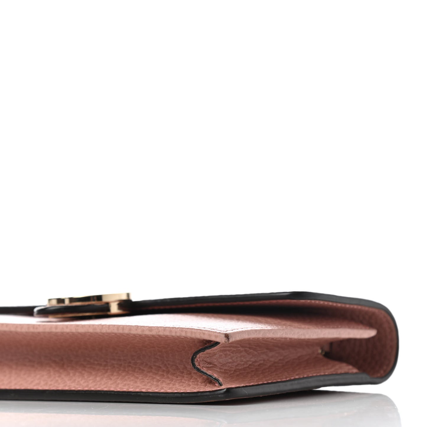 Dollar Calfskin Interlocking G Chain Wallet Soft Pink