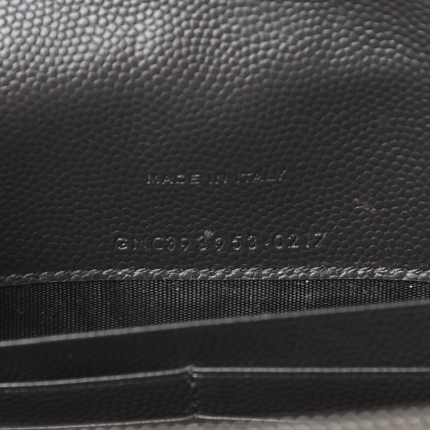 Saint Laurent Grain De Poudre Matelasse Chevron Monogram Envelope Chain Wallet Coal 8 of 11