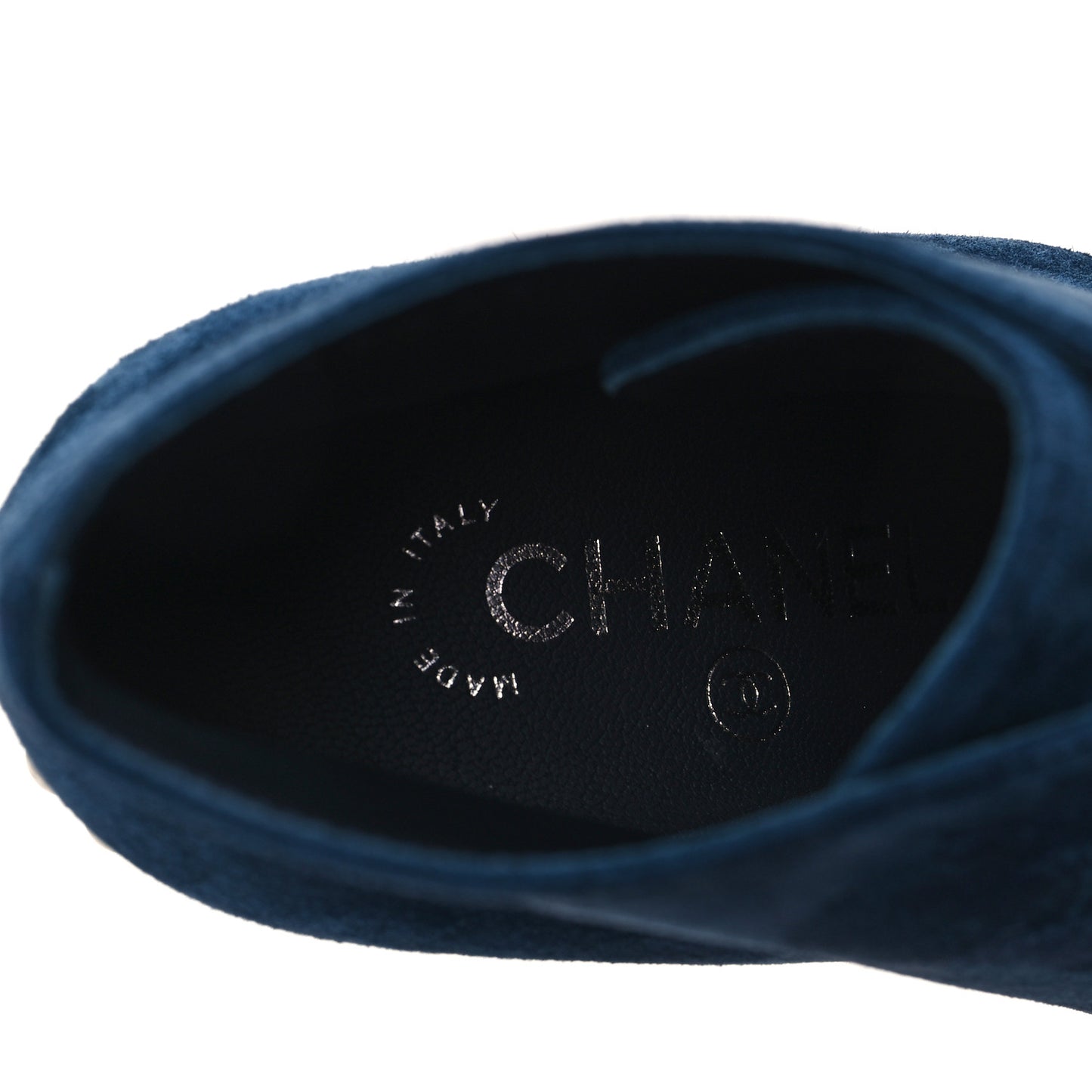 Suede Grosgrain Pearl Lace Up Booties 36 Dark Blue Black