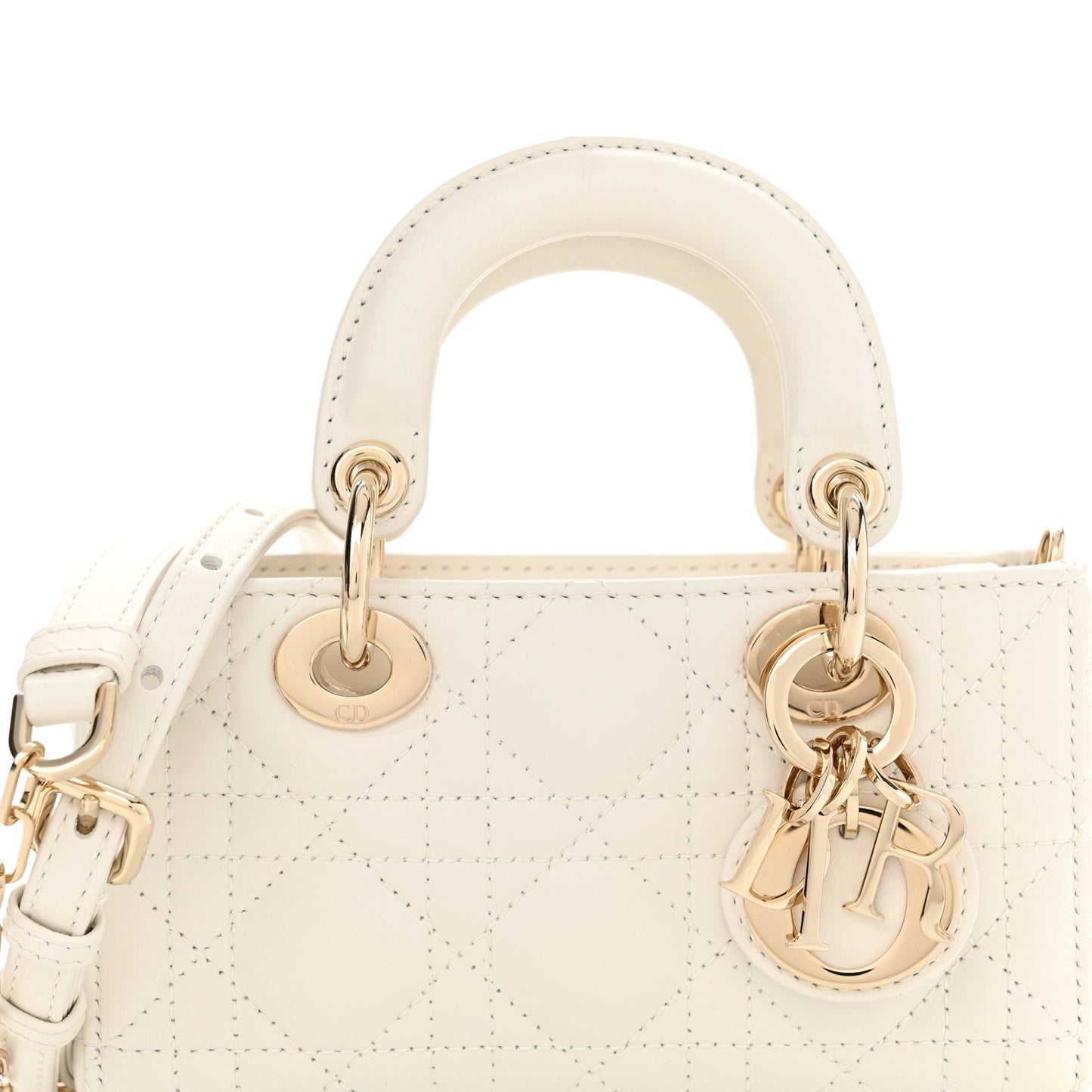 Lambskin Cannage Micro Lady D-Joy Latte