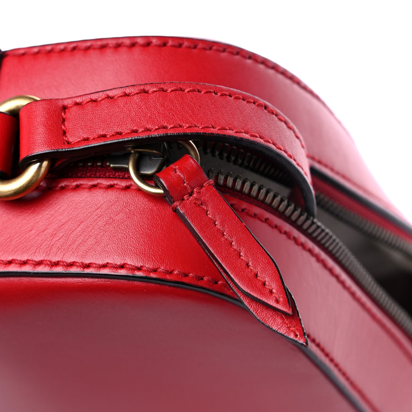 Calfskin Web Small Webby Bee Shoulder Bag Red
