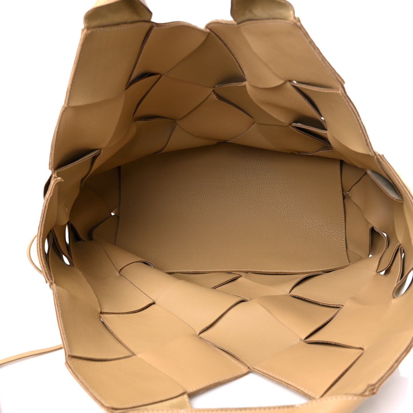 Suede Woven Basket Bag Beige