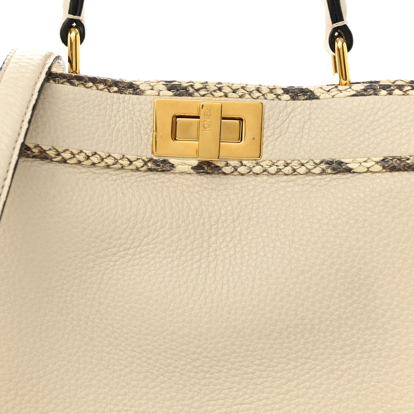 Cuoio Romano Elaphe Chamois Python Print Small Peekaboo I SEE U Satchel Camelia