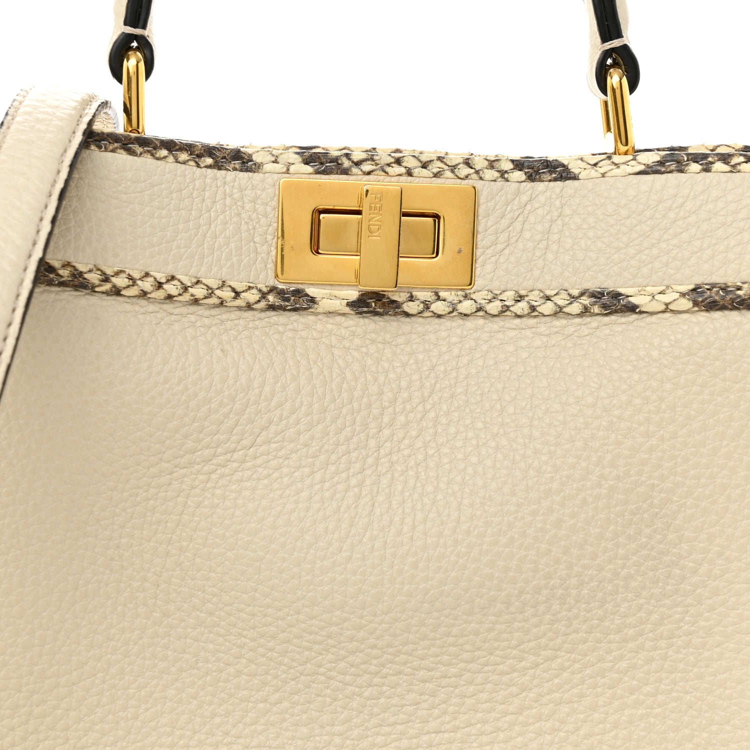 Fendi Cuoio Romano Elaphe Chamois Python Print Small Peekaboo I SEE U Satchel Camelia 6 of 9