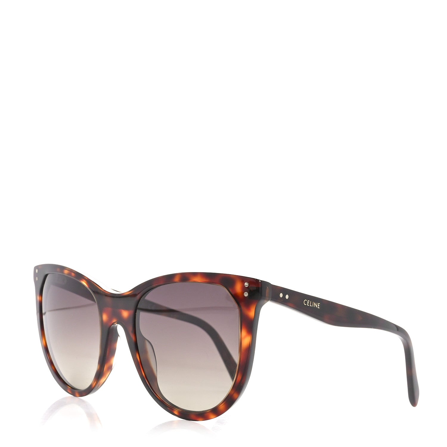 Celine Cat-Eye Sunglasses in Dark Brown Tortoise Celine CL40193I S (53 - 21) with Grey lenses and Tortoise  main image 4