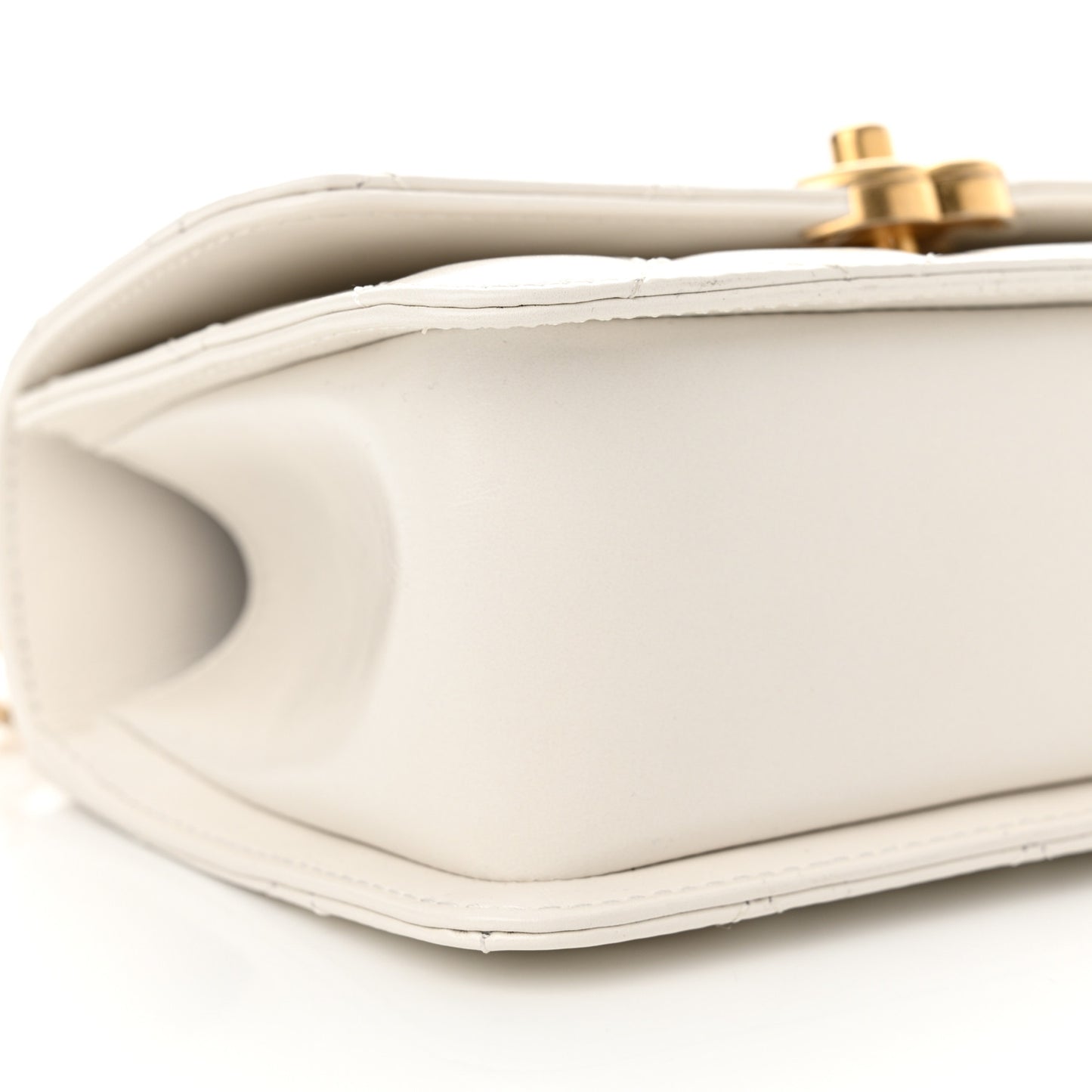 Calfskin Quilted Mini Perfect Fit Flap White