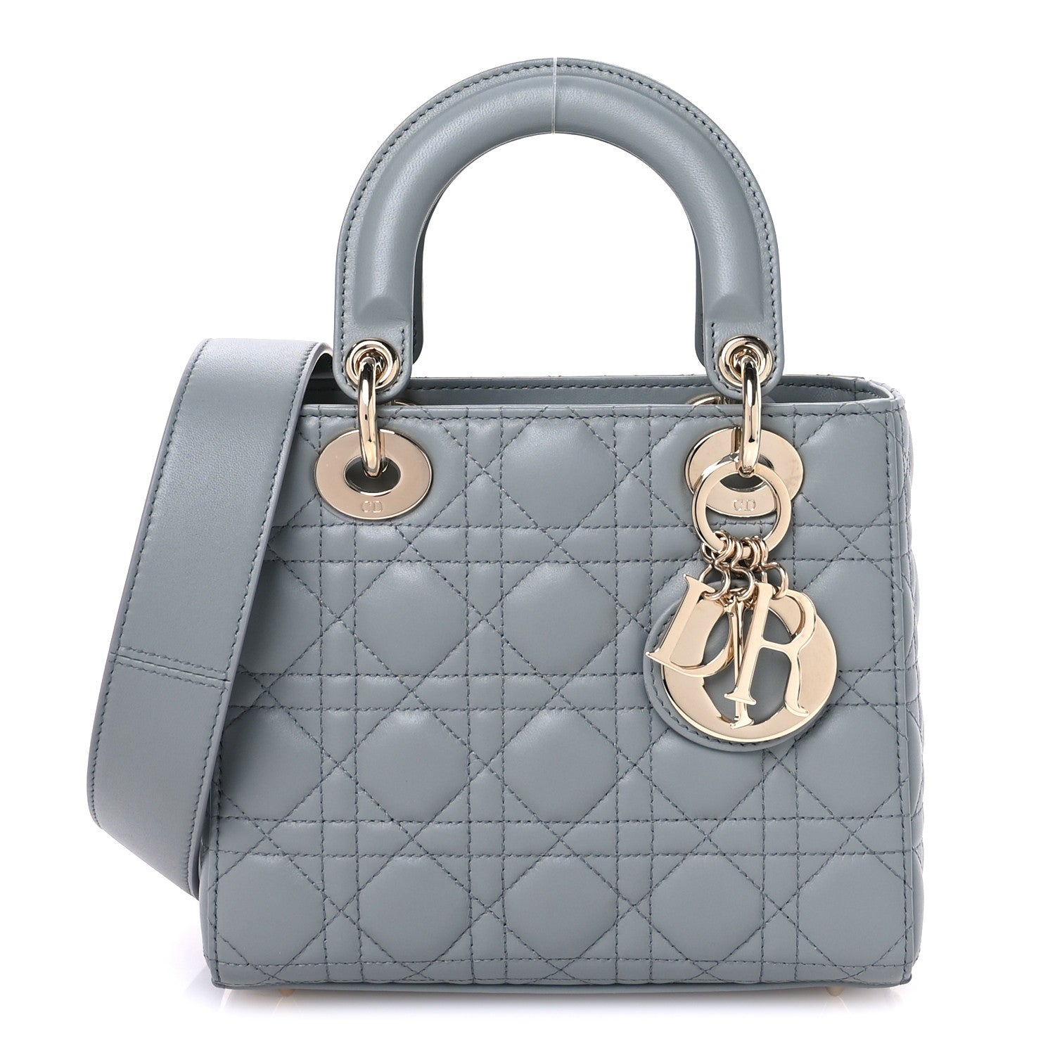 Christian Dior Lambskin Cannage Small My ABCDior Lady Dior Grey 1 of 11