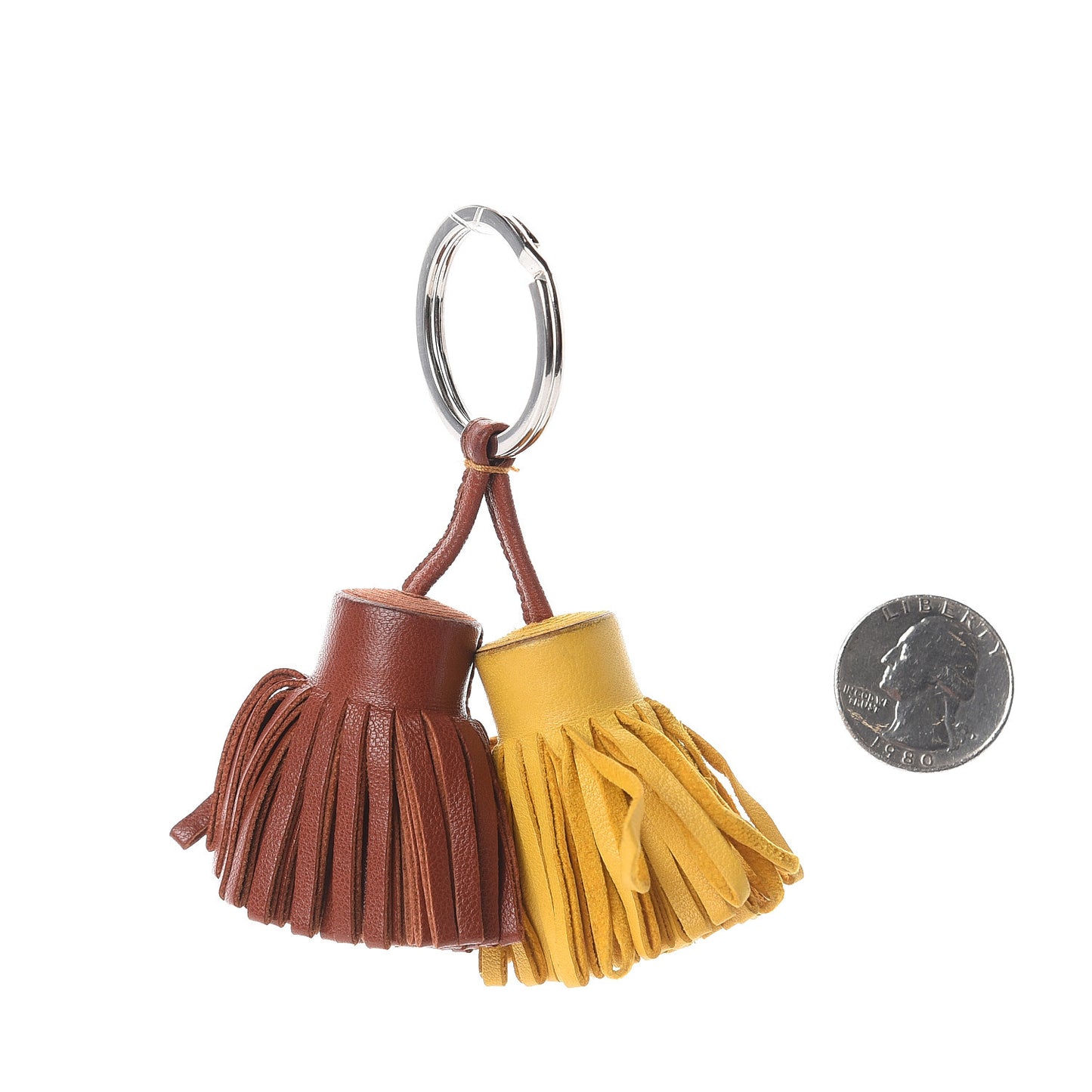 Lambskin Carmen Uno-Dos Key Holder Jaune de Naples Cuivre