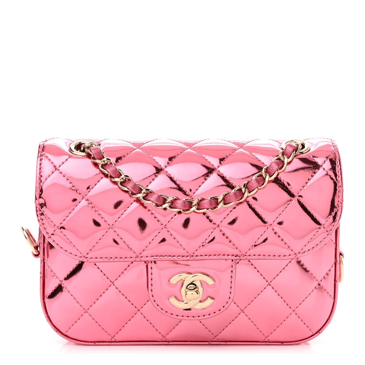Chanel Mirror Calfskin Metallic Calfskin Quilted Hollywood