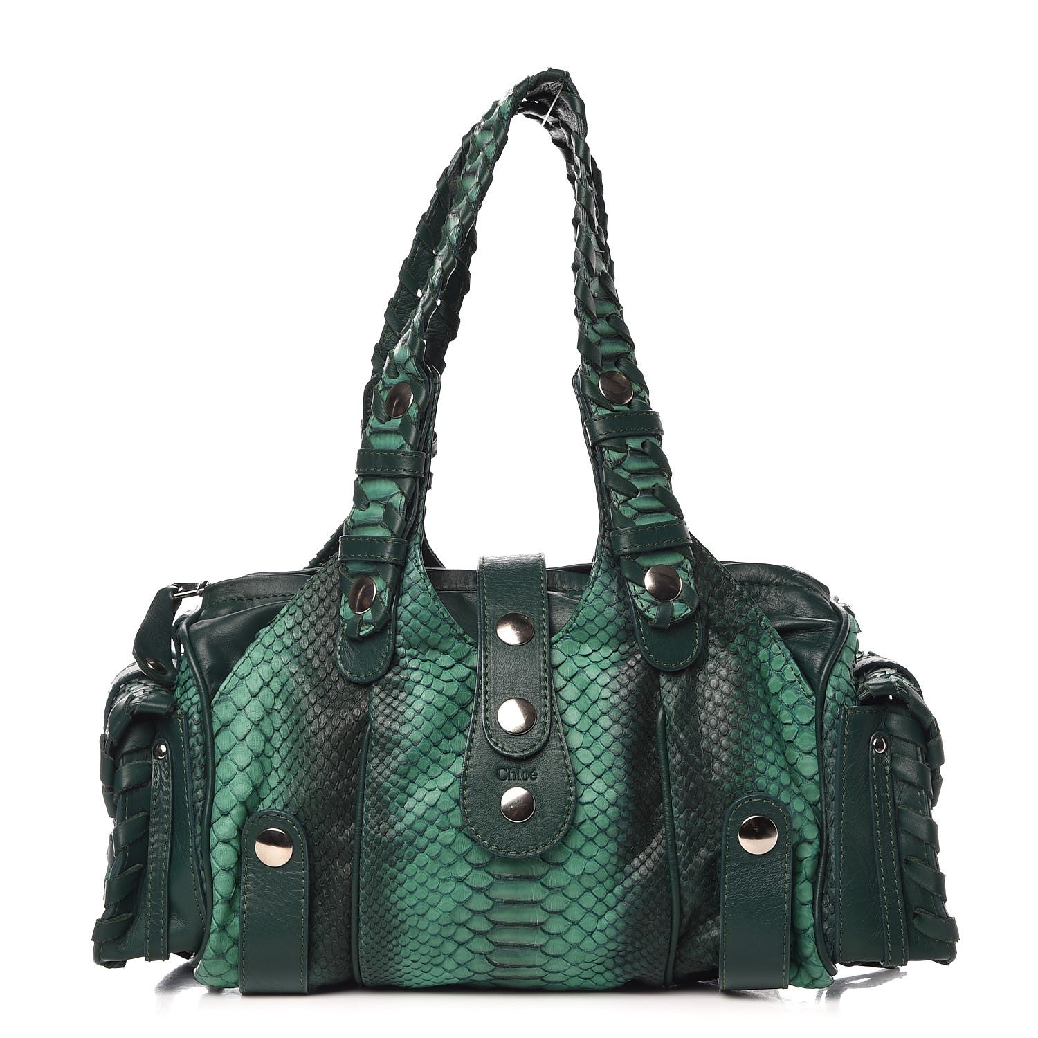 Chloe Python Silverado Shoulder Bag Emerald 299742 – FASHIONPHILE