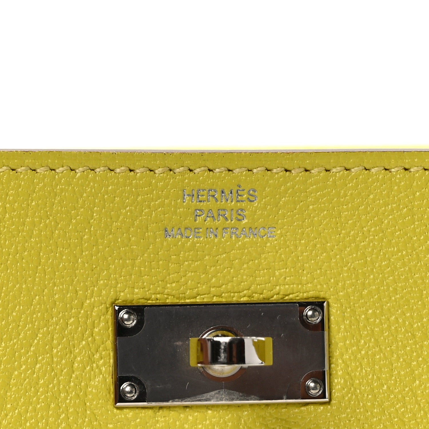 Hermes Chevre Mysore Kelly Wallet To Go Lime 6 of 11