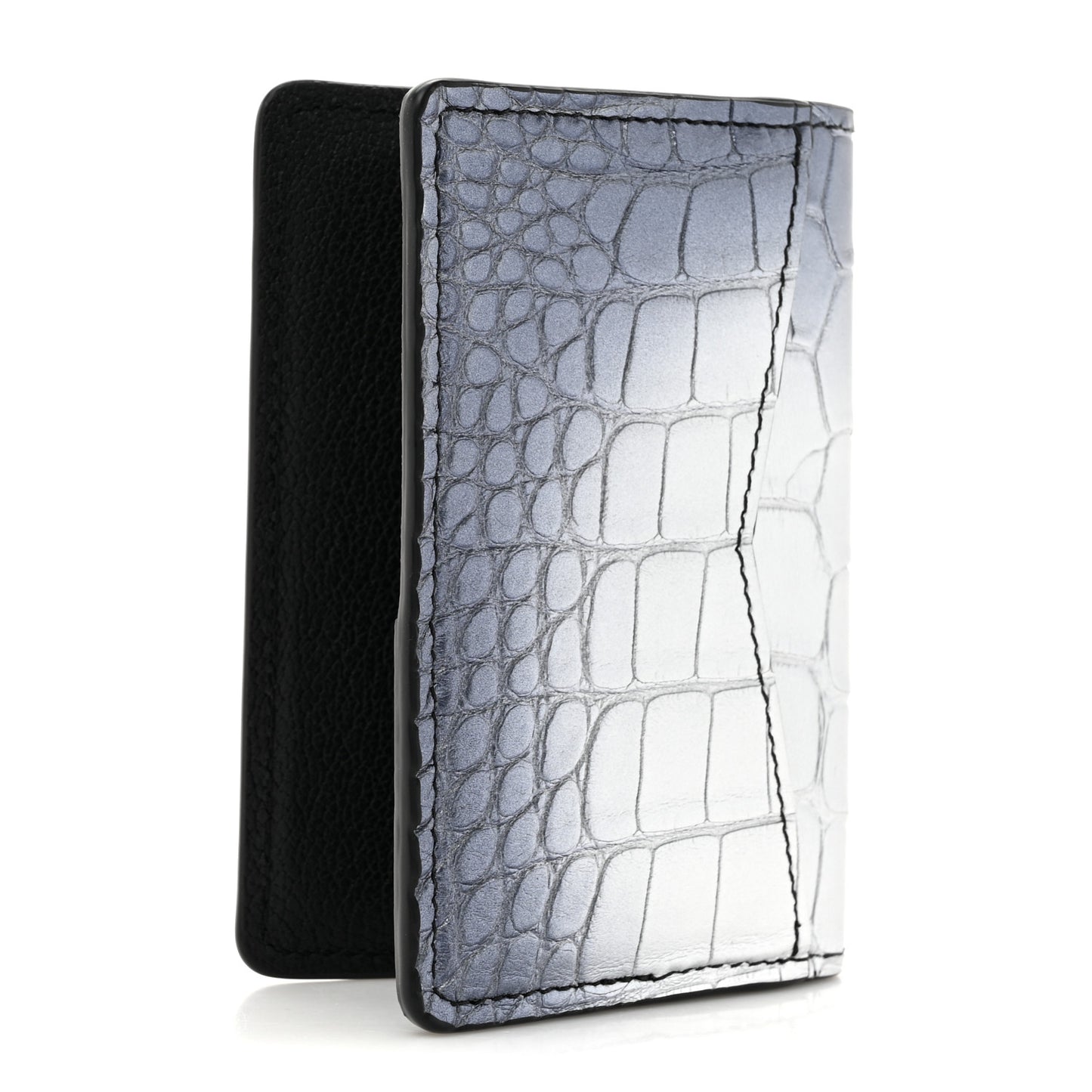 Metallic Alligator Pocket Organizer Silver Multicolor