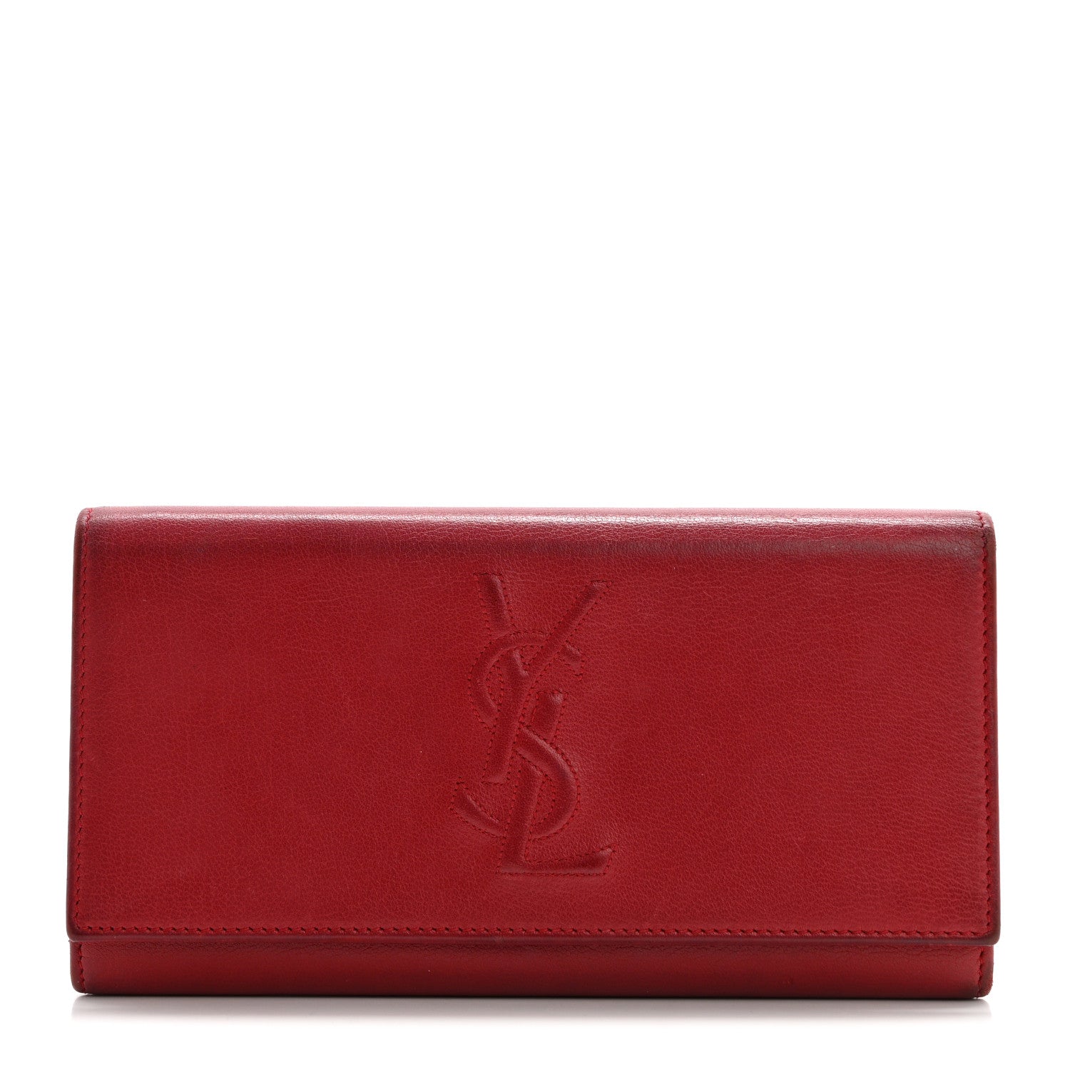 Saint Laurent Goatskin Belle De Jour Flap Wallet Rouge Orient 1 of 12