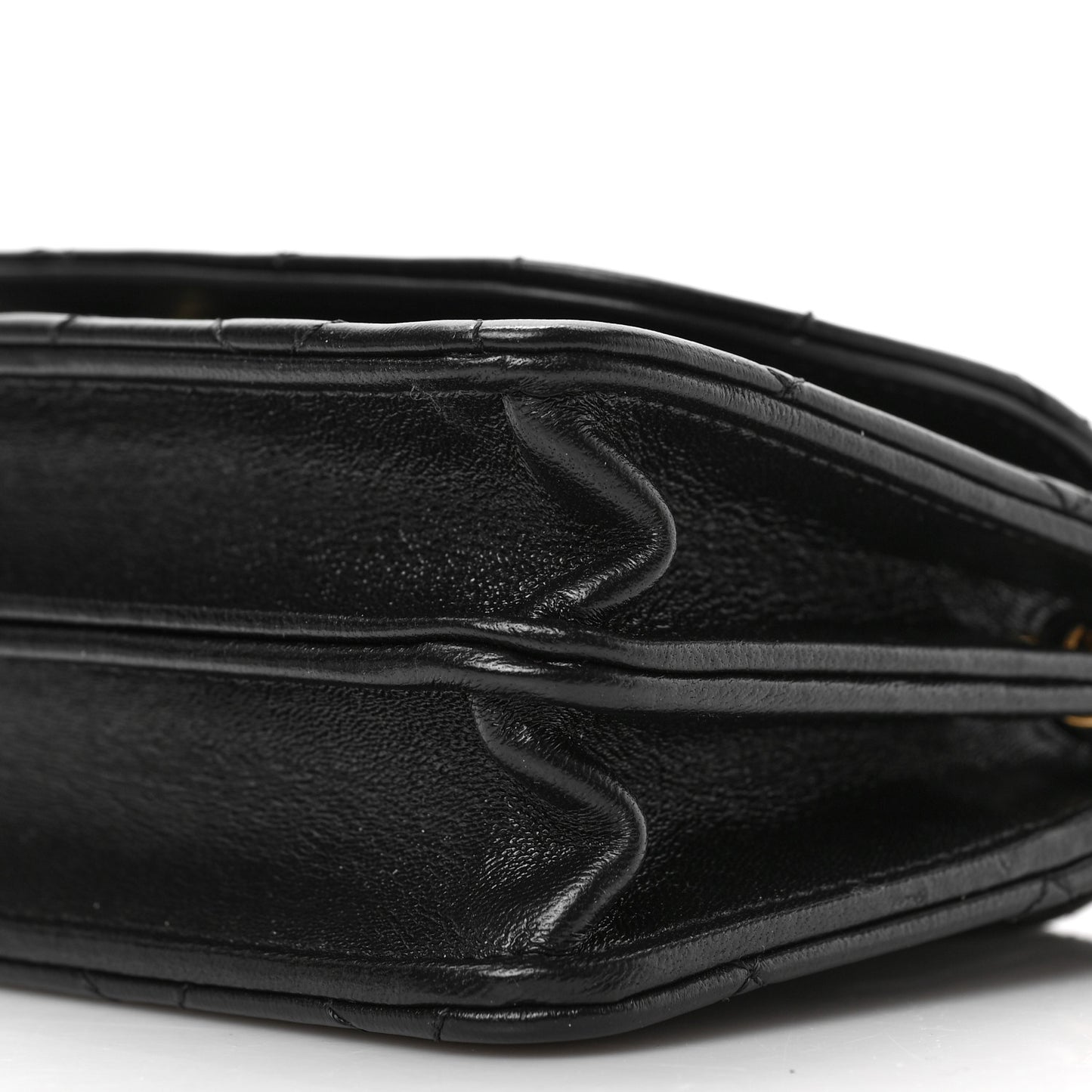 Lambskin Quilted Phone Holder Flap Black