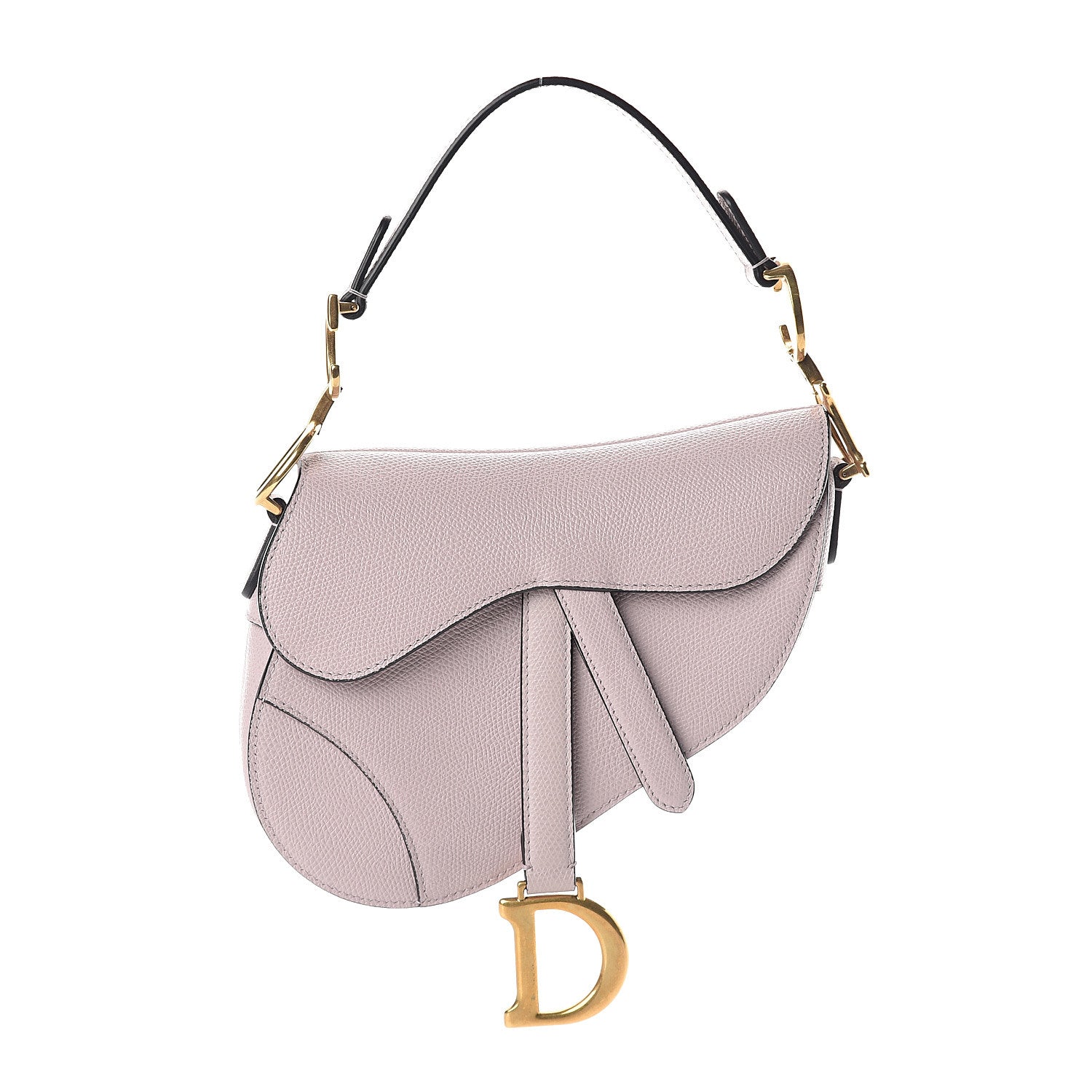 Christian Dior Grained Calfskin Mini Saddle Bag Light Purple 1 of 8