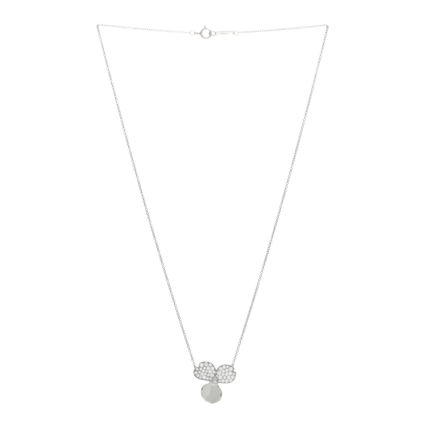 Tiffany Platinum Diamond Paper Flowers Pendant Necklace 3 of 4