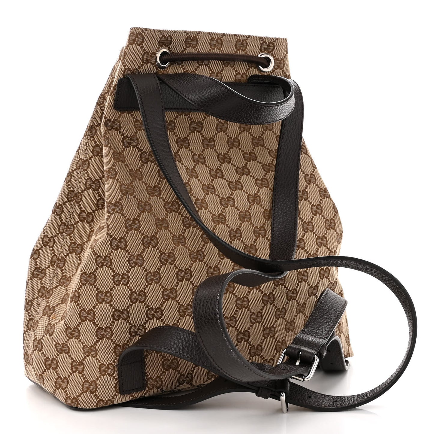 Monogram Dollar Calfskin O Drawstring Backpack Beige Ebony Testa di Moro Dark Chocolate