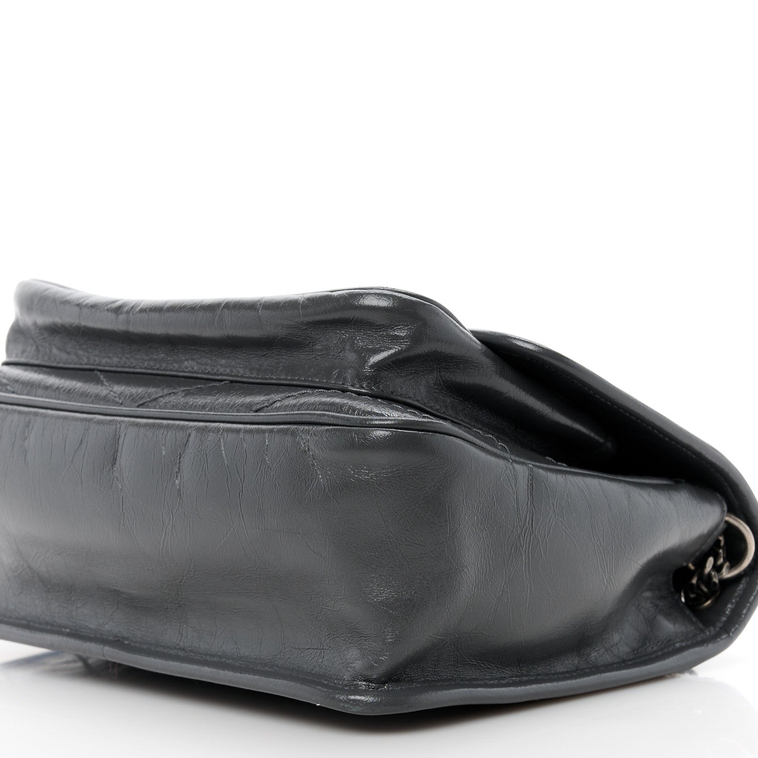 Saint Laurent Crinkled Calfskin Matelasse Monogram Baby Niki Chain Satchel Storm 11 of 11