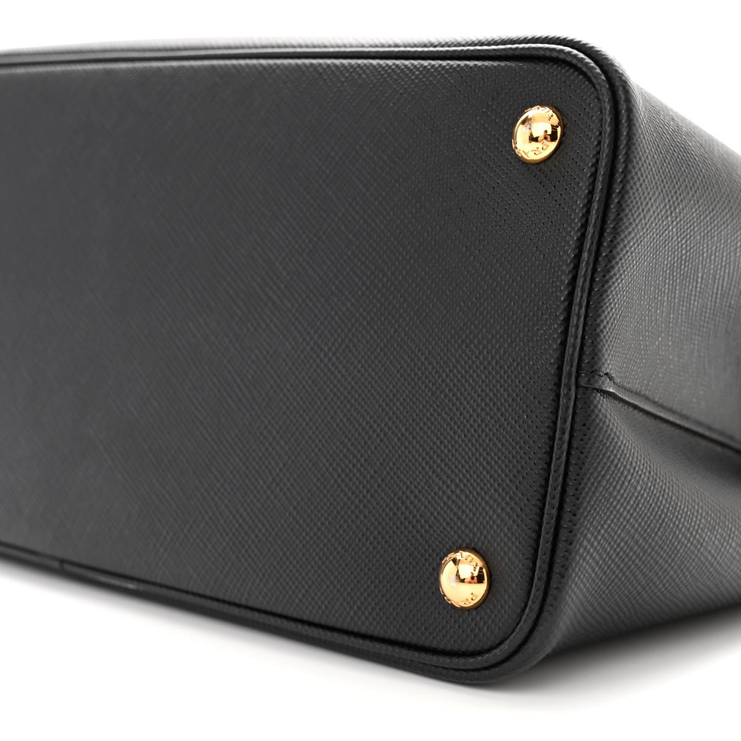 Saffiano Cuir Crocodile Medium Double Bag Black