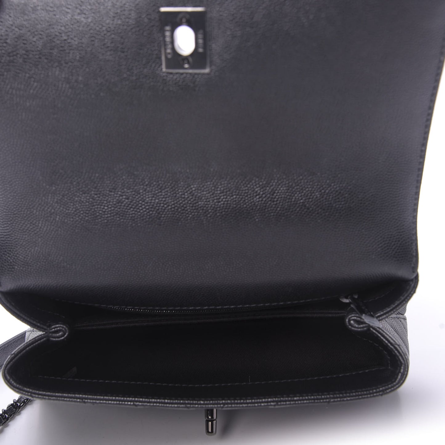 Caviar Chevron Quilted Mini Coco Handle Flap So Black