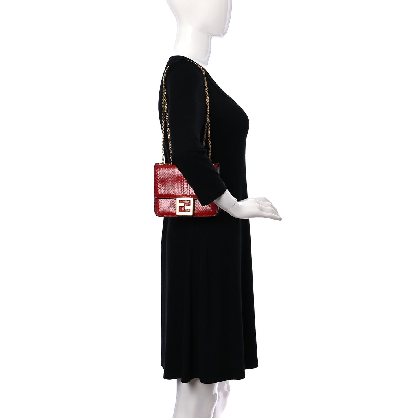 Glazed Python Crossbody Bag Red