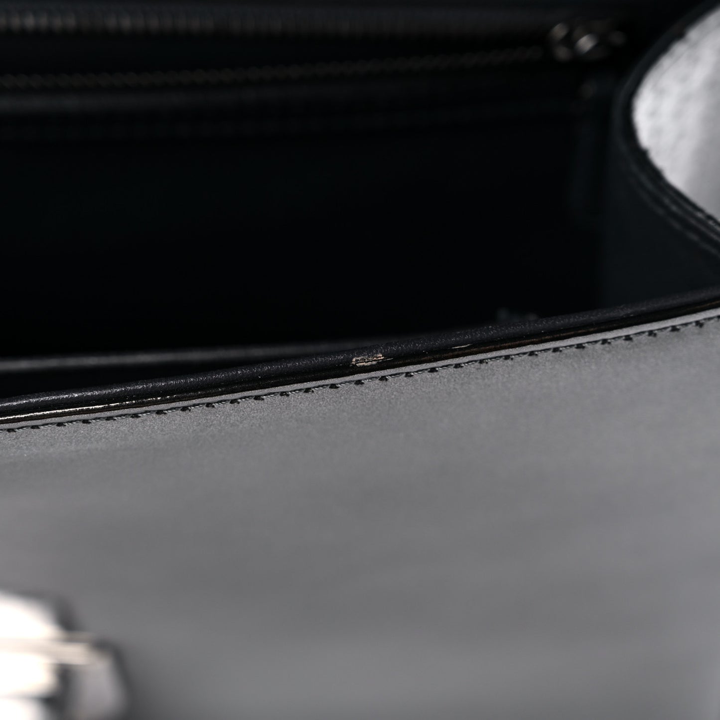 Metallic Patent Micro-Cannage Medium Diorama Flap Bag Onyx Black
