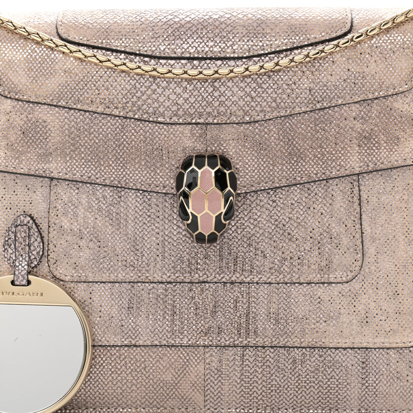 Metallic Karung Serpenti Forever Crossbody Rosa Di Francia