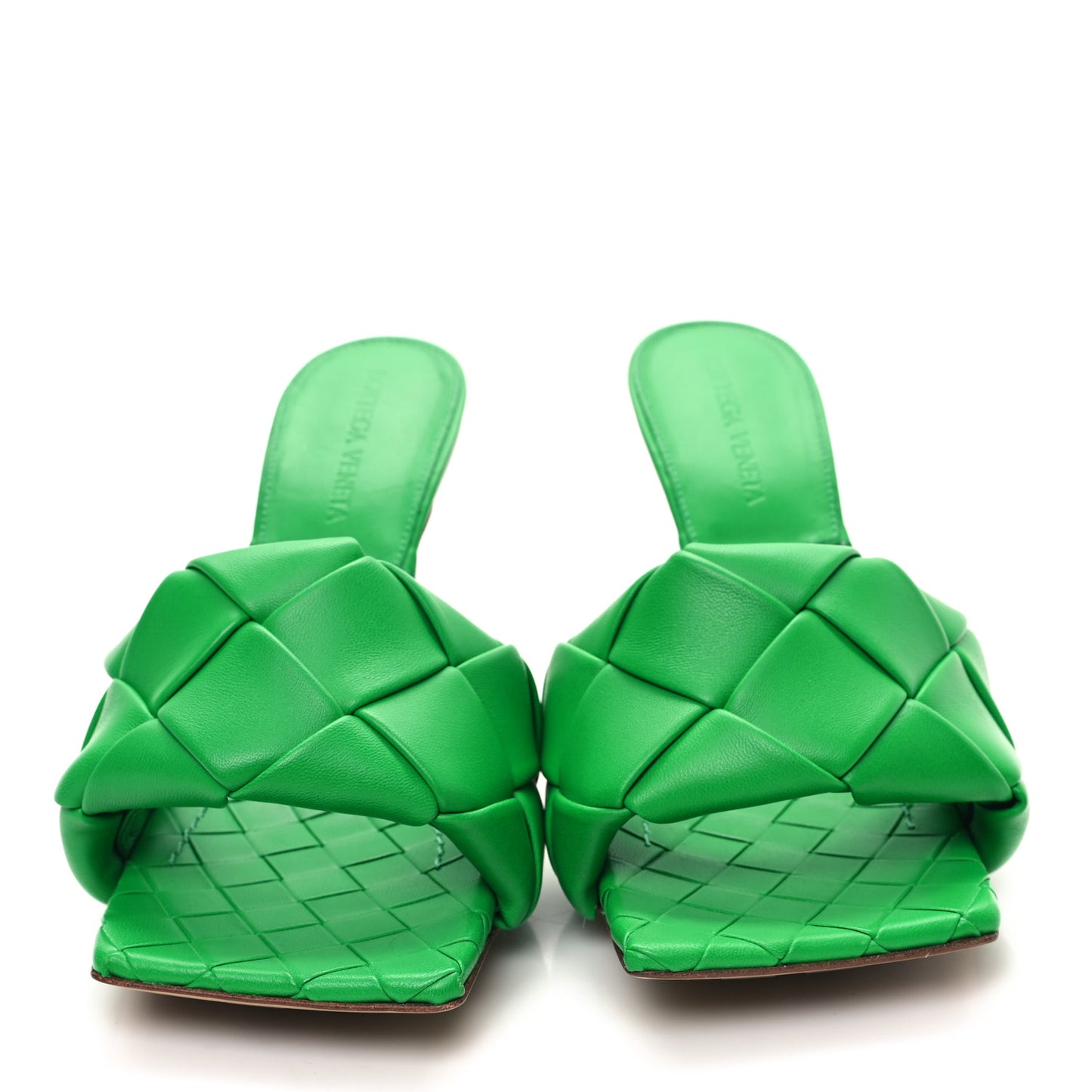 Nappa Maxi Intrecciato Lido 90mm Mule Sandals 37 Grass