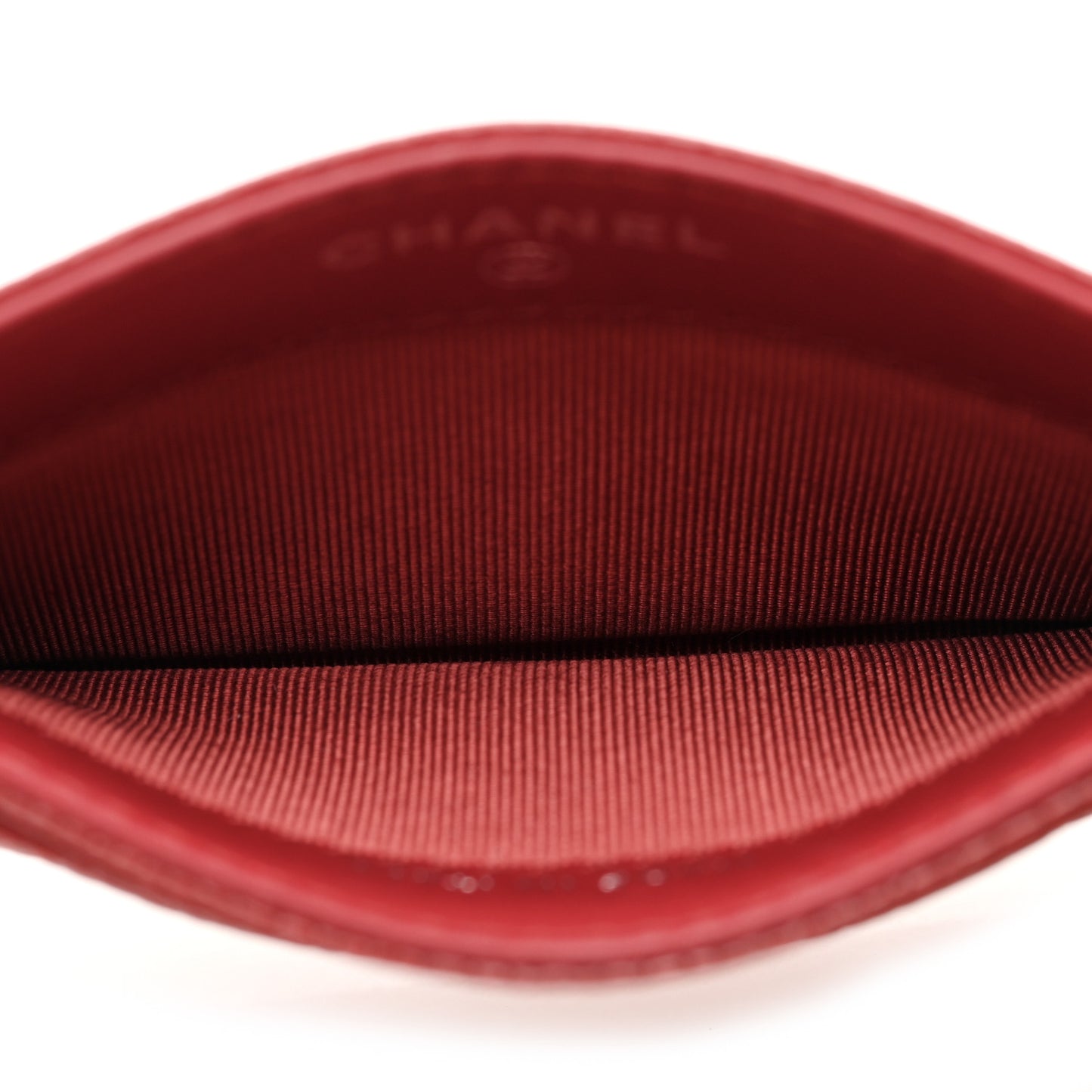 Caviar Quilted Card Holder Red