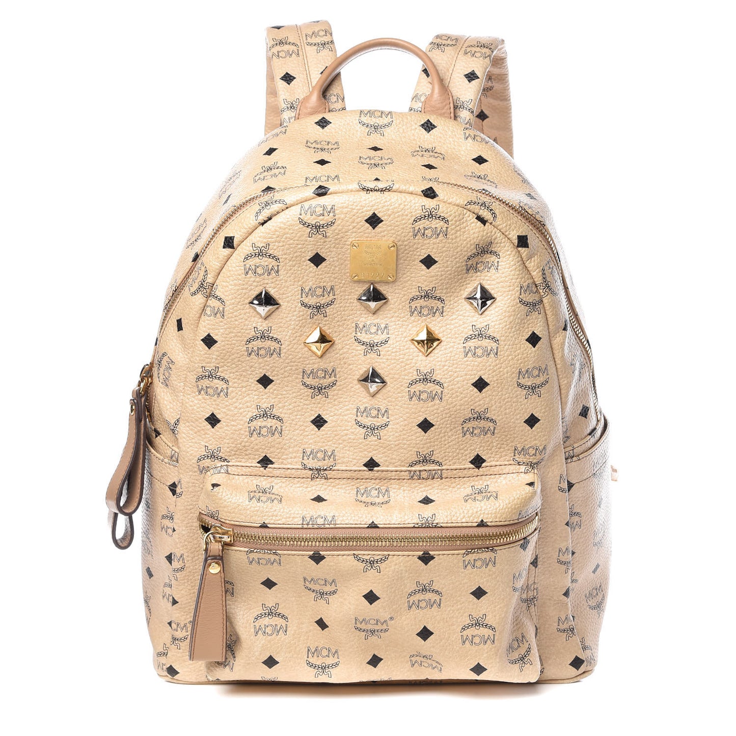 Visetos Medium Studded Stark Backpack Beige