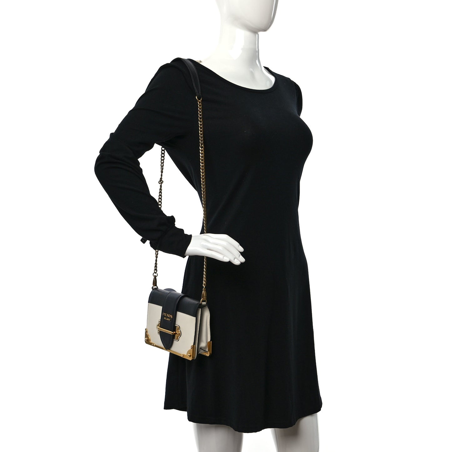 City Calf Saffiano Cahier Bag Talco Black