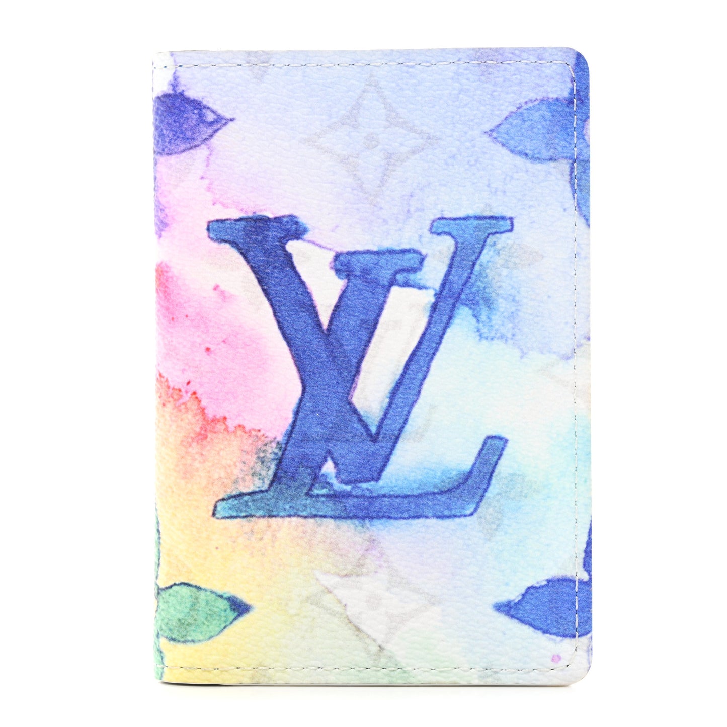 Monogram Watercolor Pocket Organizer NM Multicolor