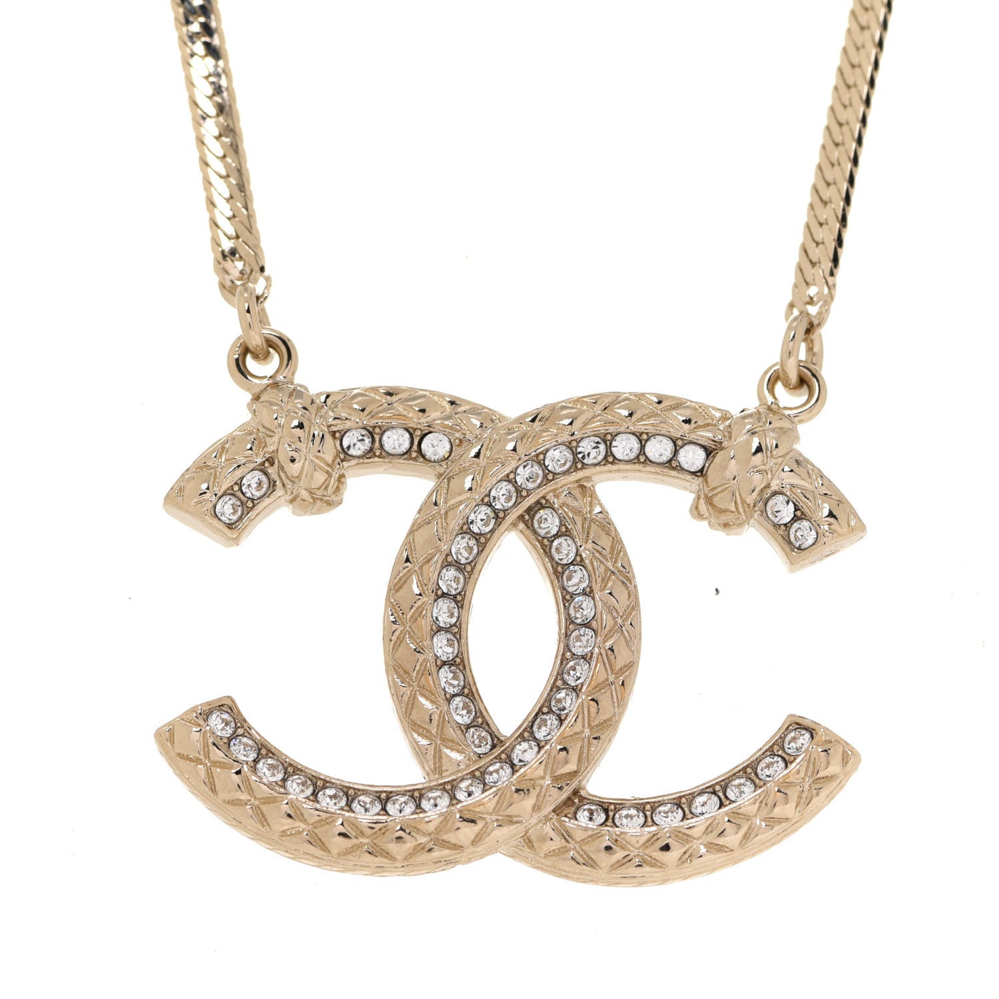 Crystal CC Chain Necklace Gold