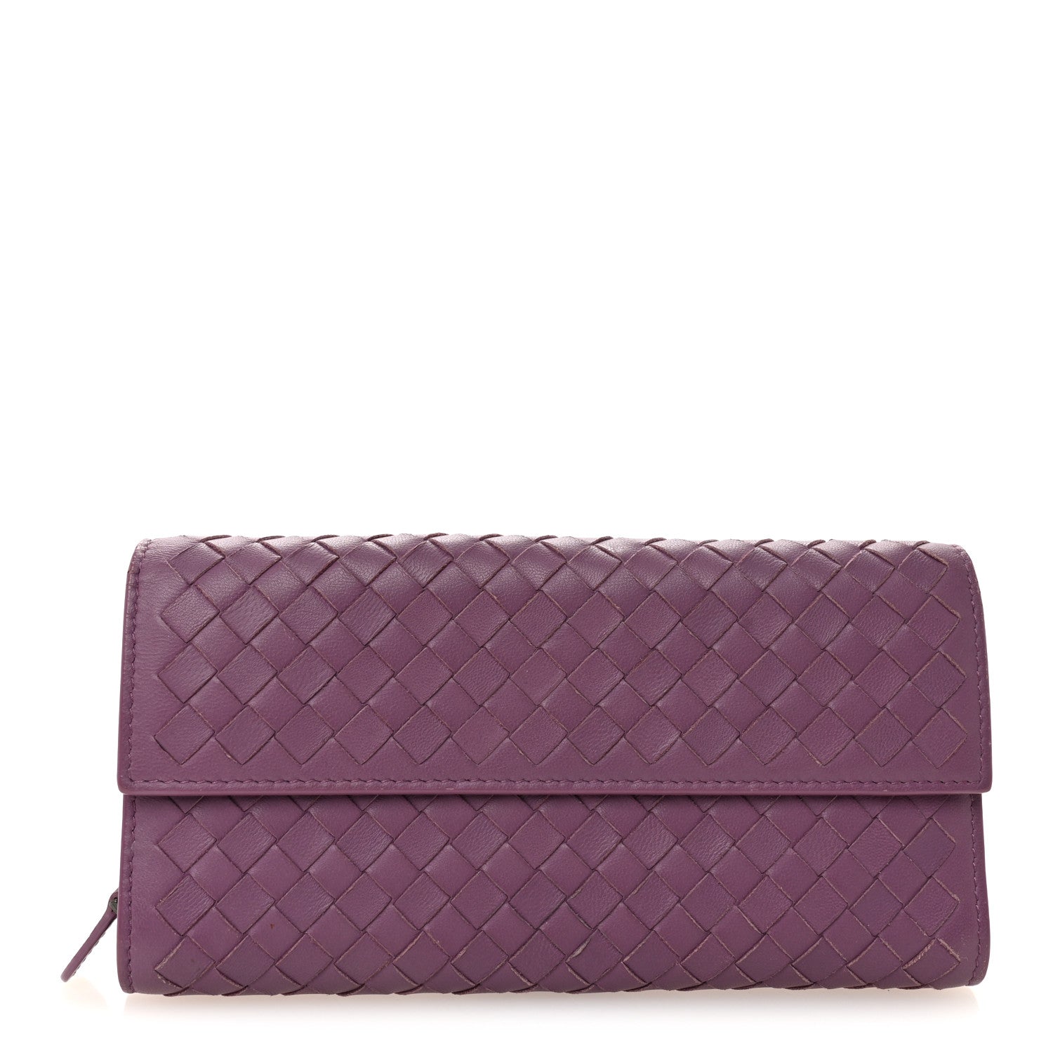 Bottega Veneta Nappa Intrecciato Continental Flap Wallet Lilac